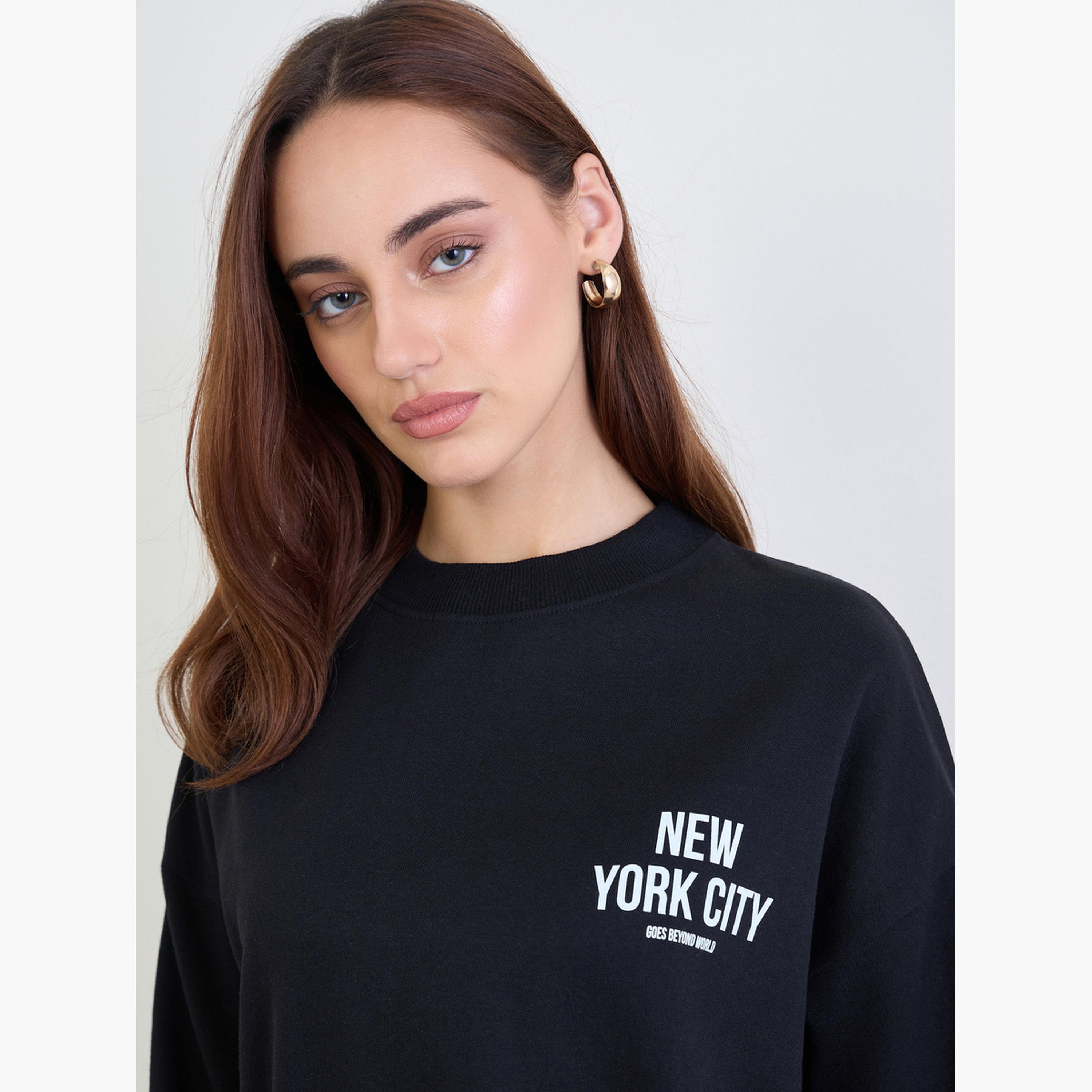 Styli New York City Print Round Neck Long Sleeves Women's Sweatshirt-women-clothing-hoodiesandsweatshirts-sweatshirts-image-4
