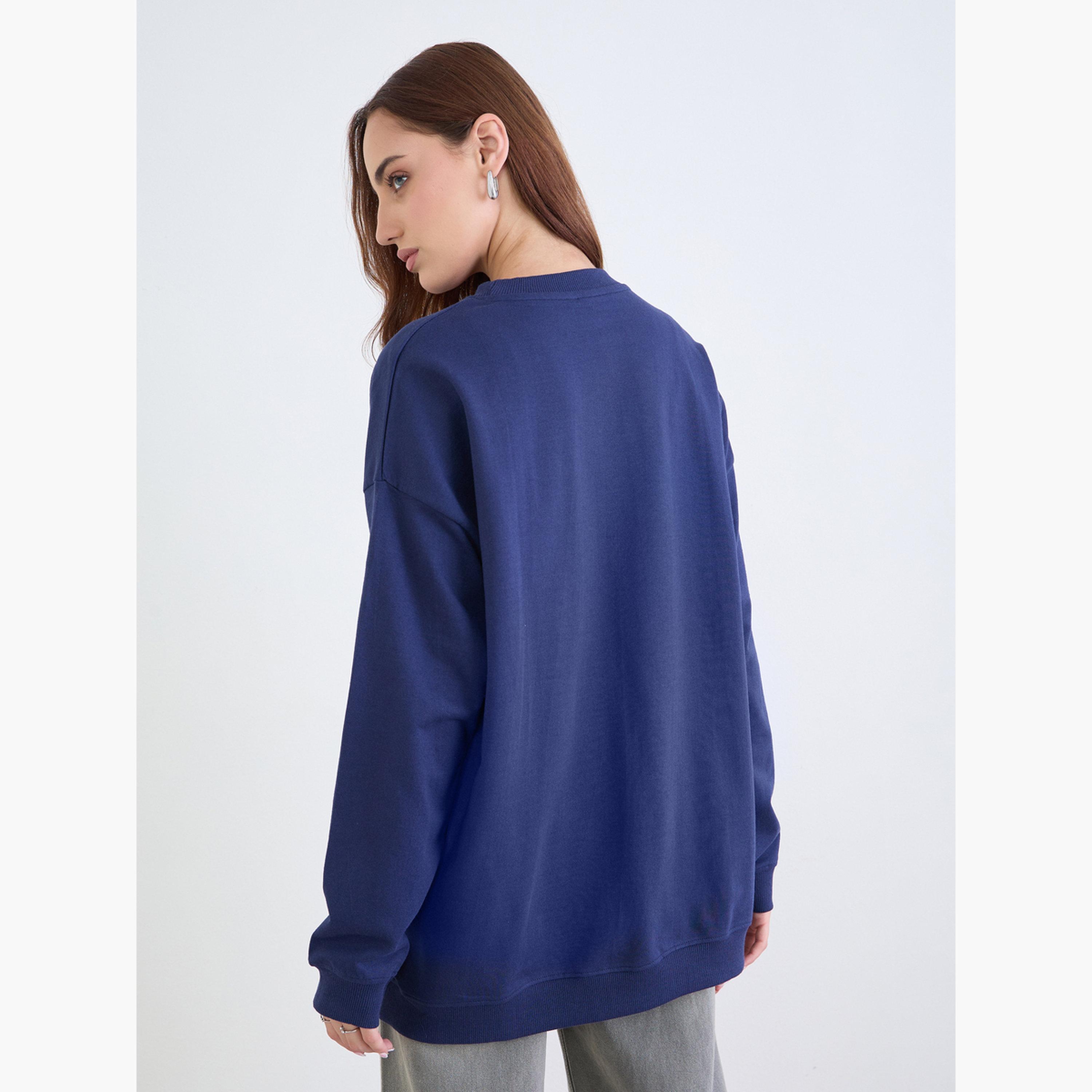 Styli Embroidered Round Neck Long Sleeves Women's Sweatshirt-women-clothing-hoodiesandsweatshirts-sweatshirts-image-5