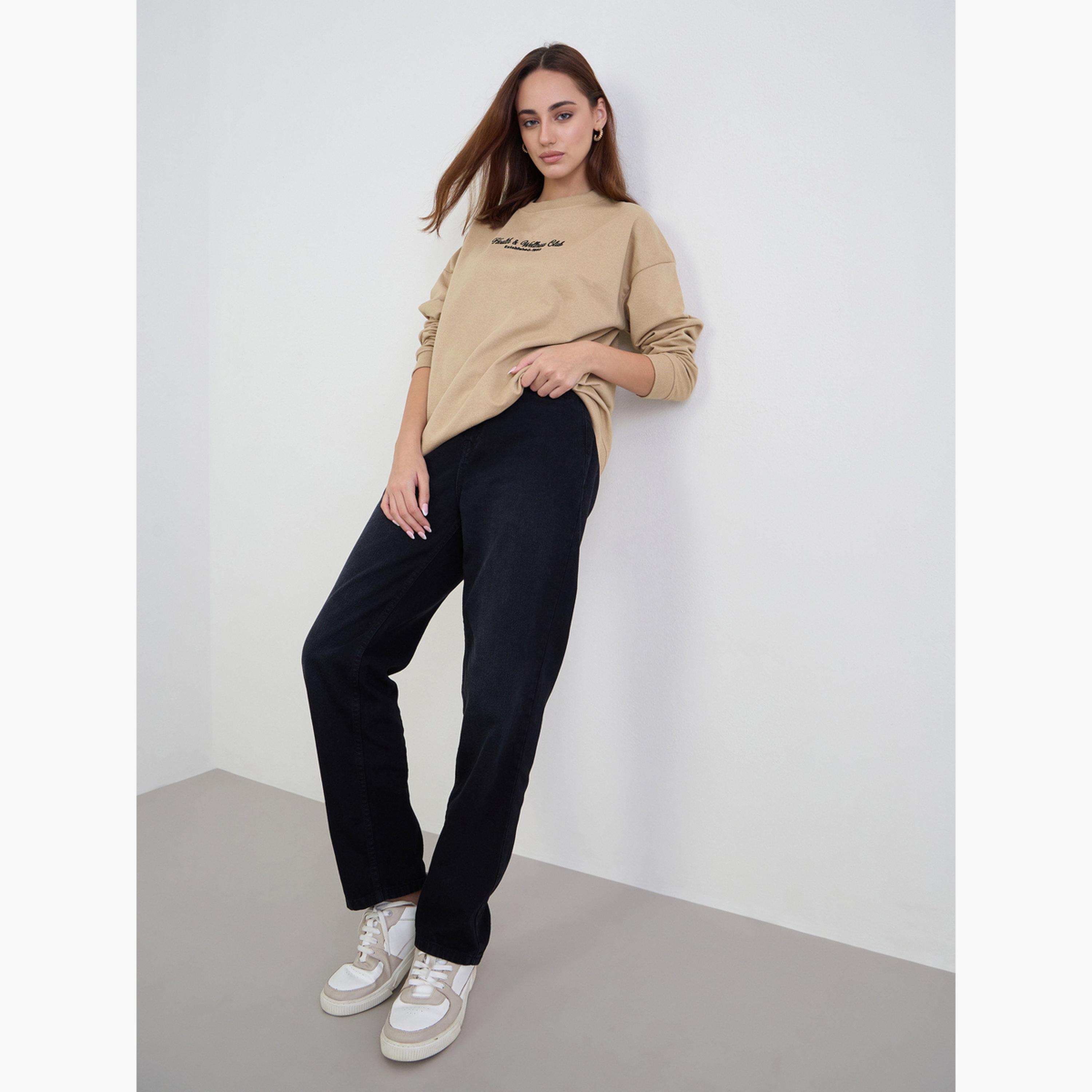 Styli Embroidered Round Neck Long Sleeves Women's Sweatshirt-women-clothing-hoodiesandsweatshirts-sweatshirts-image-2