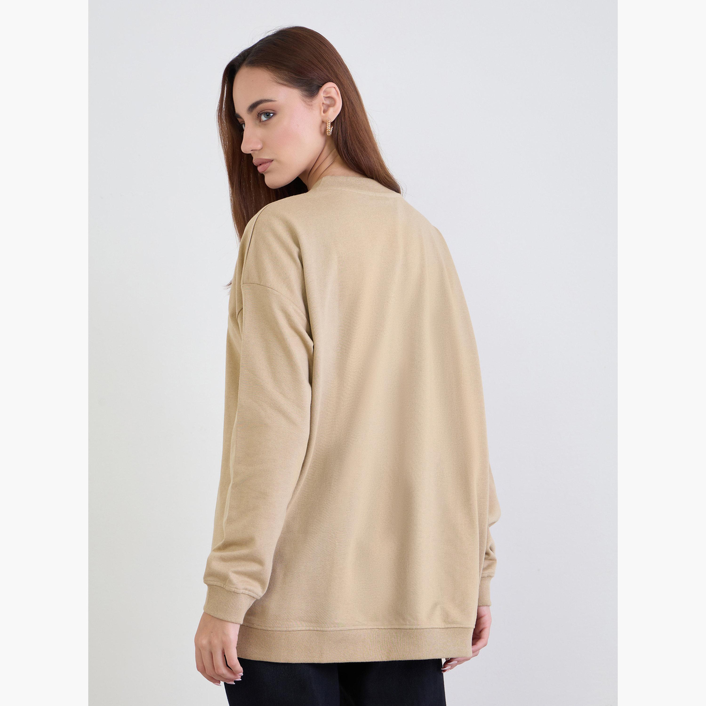 Styli Embroidered Round Neck Long Sleeves Women's Sweatshirt-women-clothing-hoodiesandsweatshirts-sweatshirts-image-5