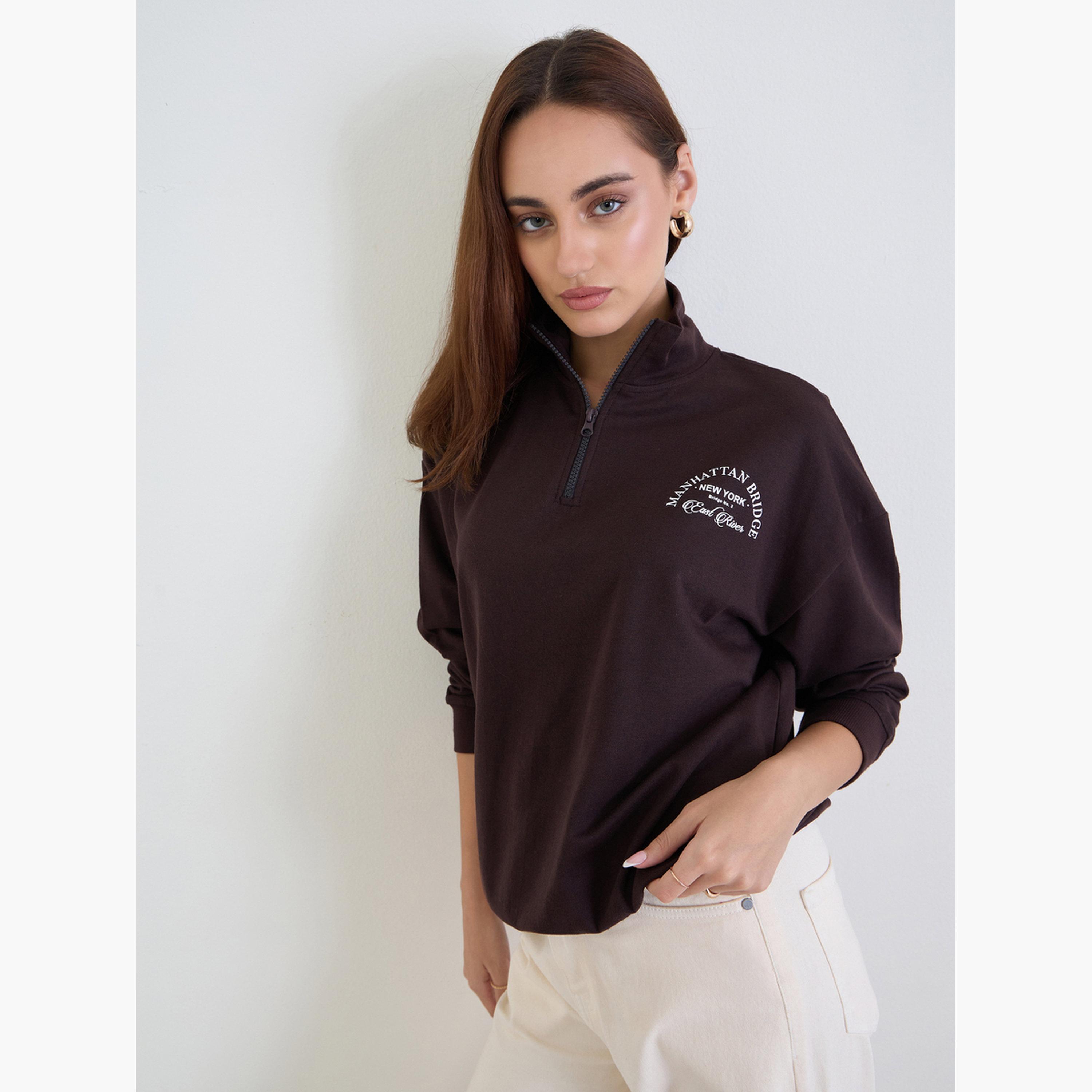 ستايلي - سويت شيرت أسود حجم كبير-women-clothing-hoodiesandsweatshirts-sweatshirts-image-3