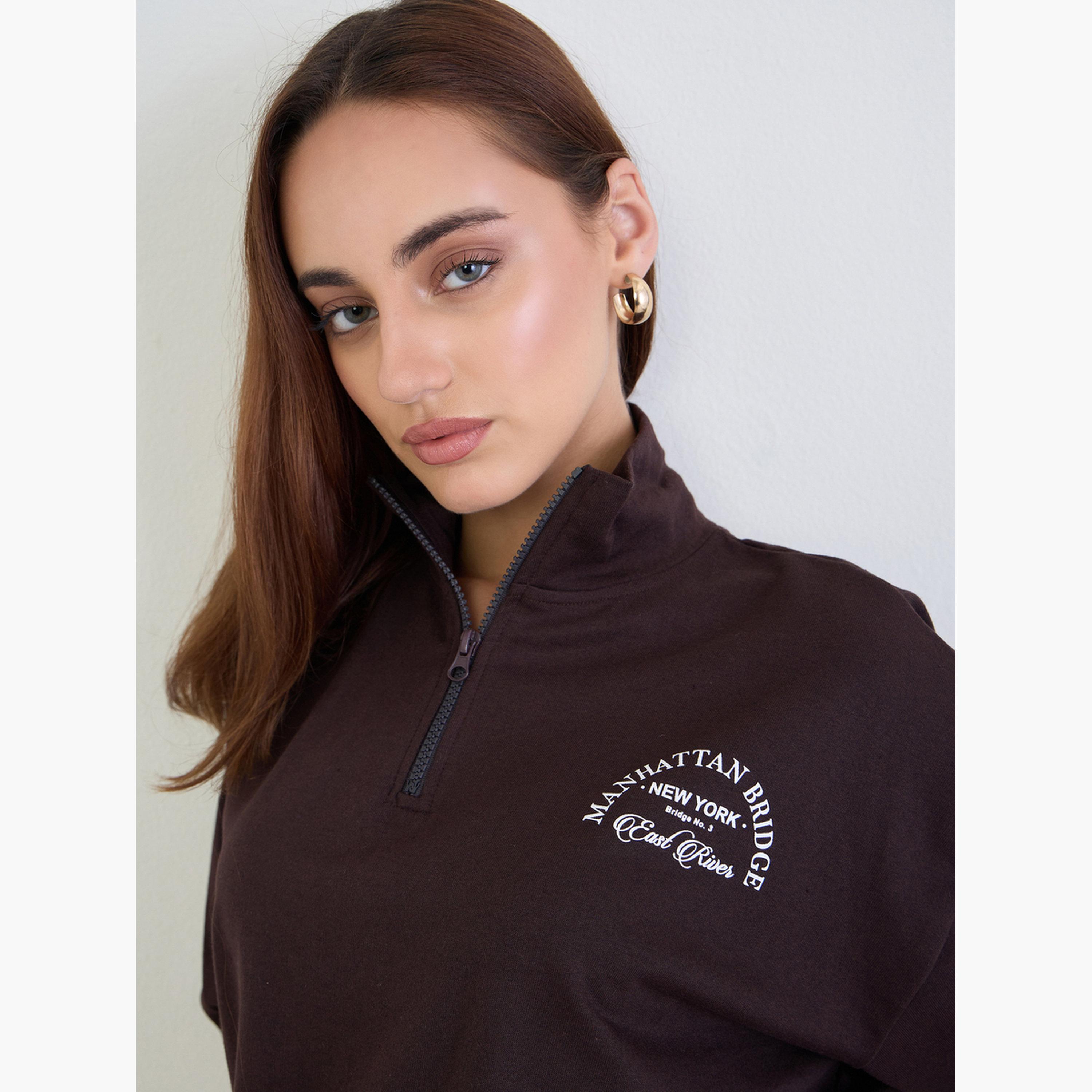 Styli Manhattan Bridge Print High Neck Long Sleeves Women's Sweatshirt-women-clothing-hoodiesandsweatshirts-sweatshirts-image-4