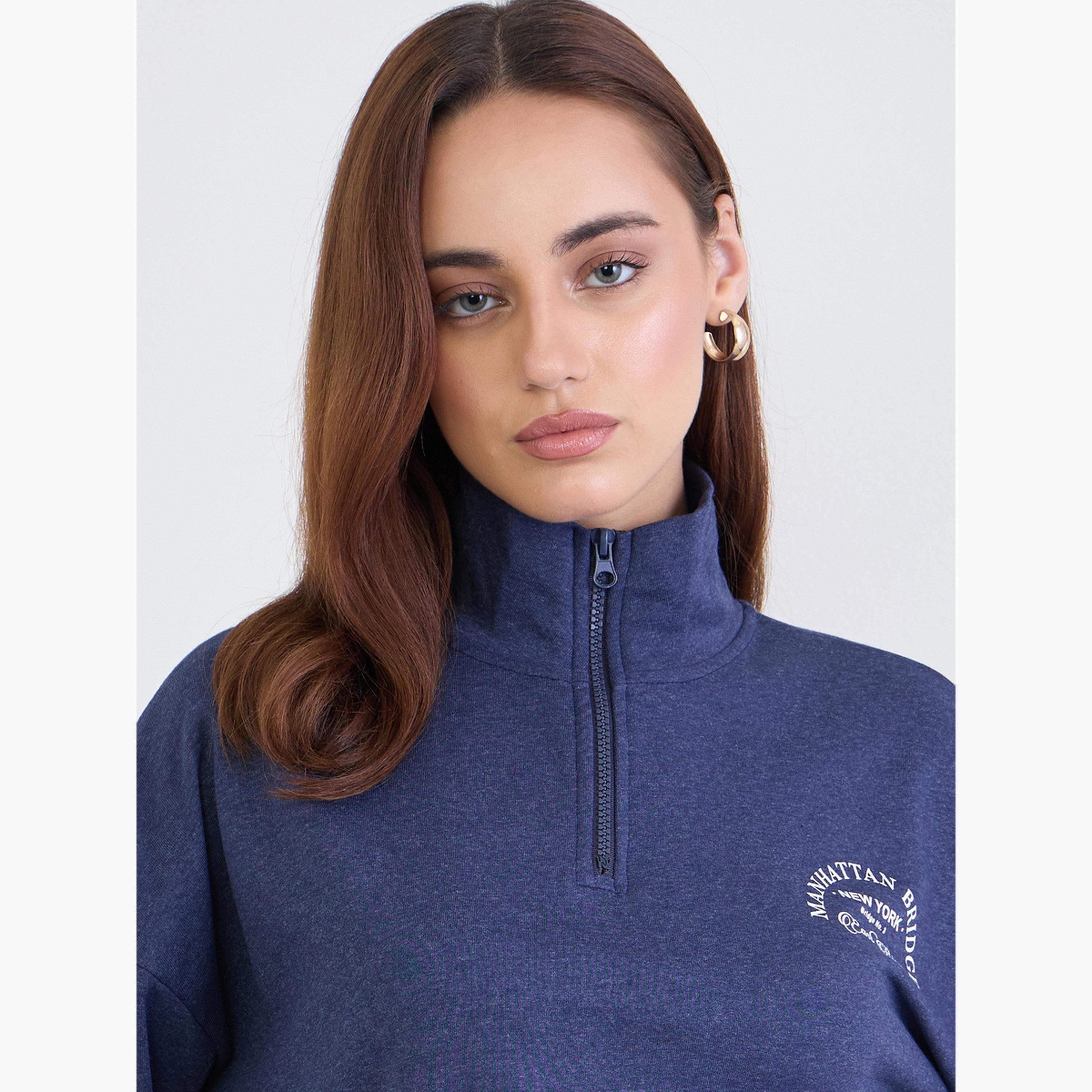 ستايلي - سويت شيرت أزرق غامق حجم كبير-women-clothing-hoodiesandsweatshirts-sweatshirts-image-4