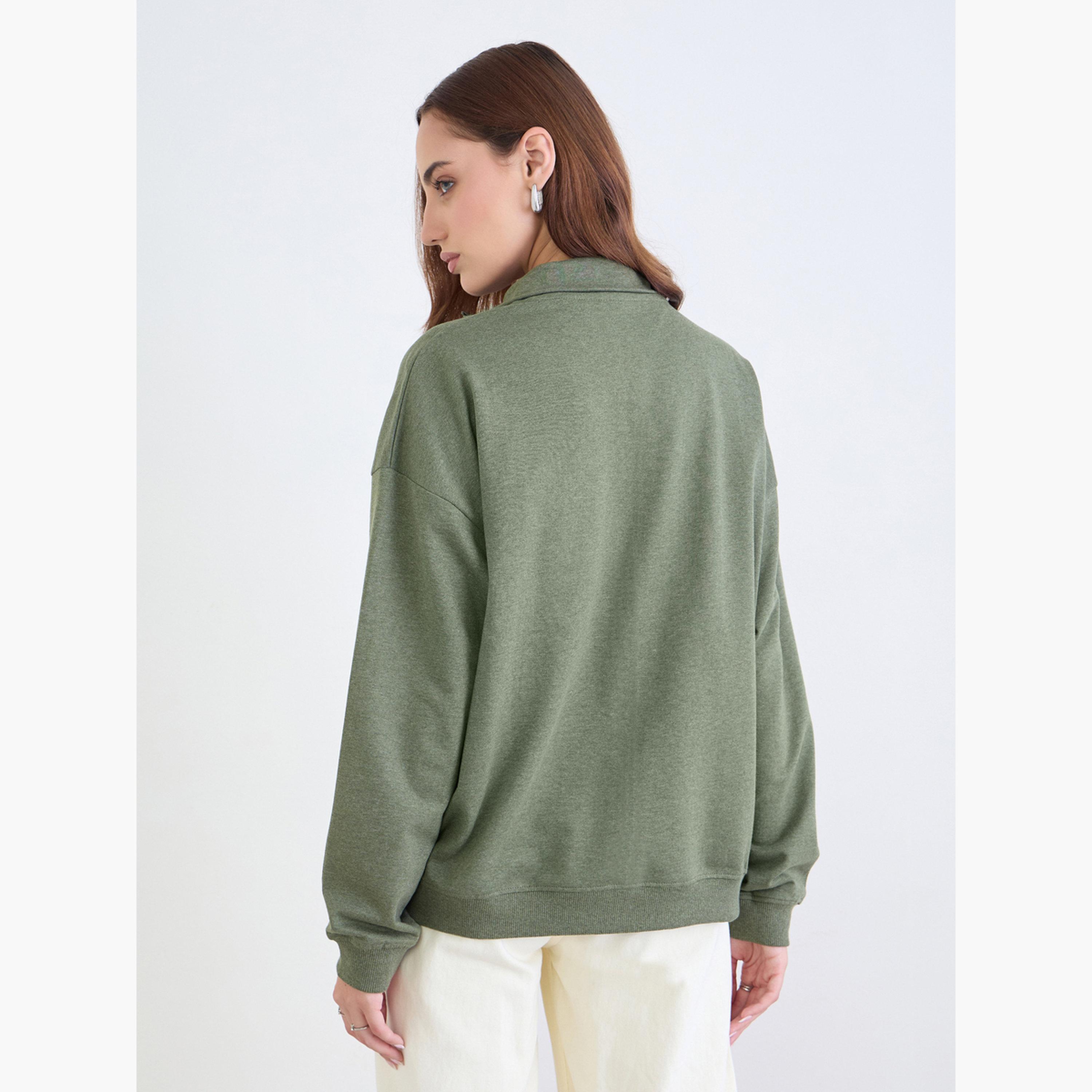 ستايلي - سويت شيرت كاكي بروكلين مقاس كبير اوفر سايز -women-clothing-hoodiesandsweatshirts-sweatshirts-image-5