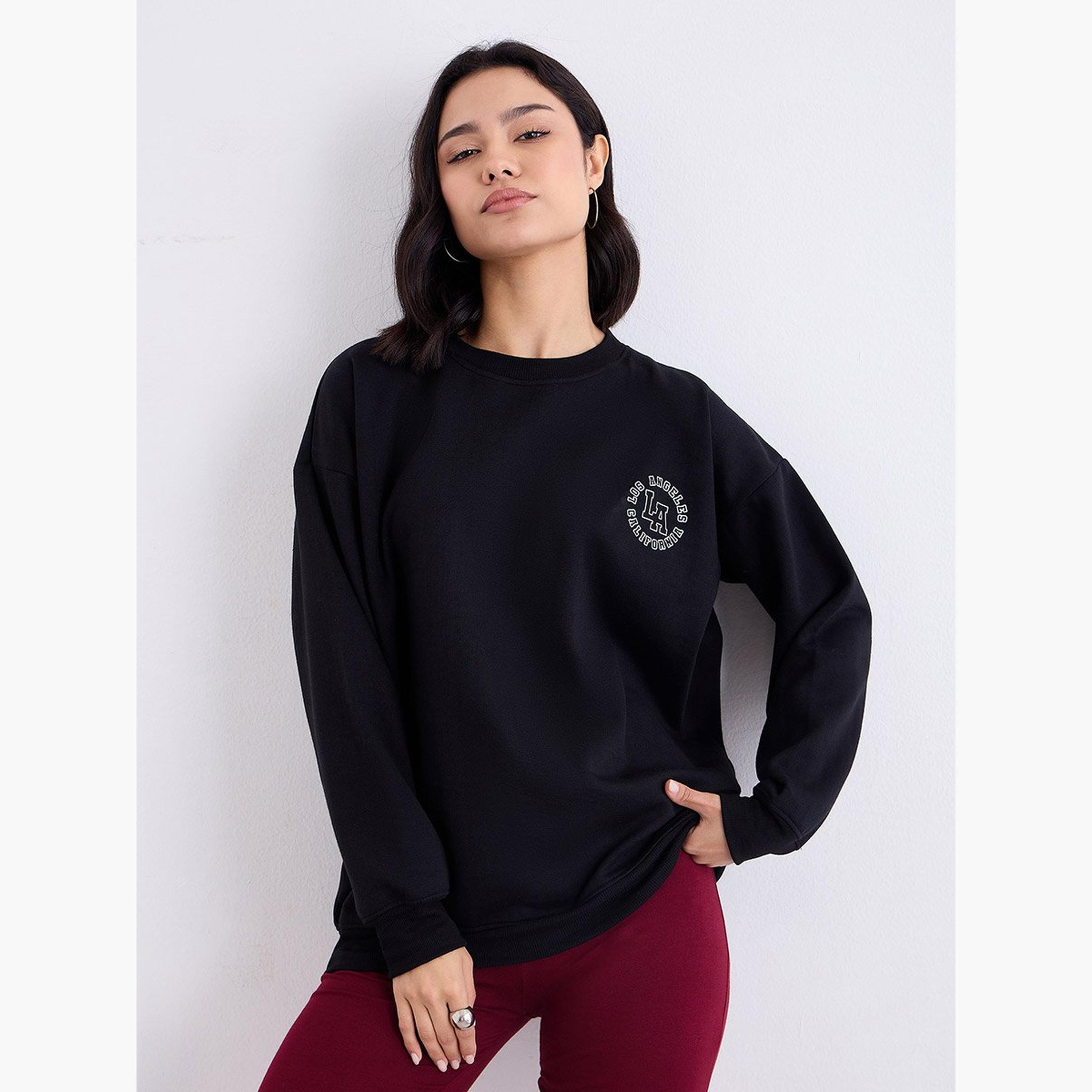 Styli Los Angeles Print Round Neck Long Sleeves Women's Sweatshirt-women-clothing-hoodiesandsweatshirts-sweatshirts-image-1