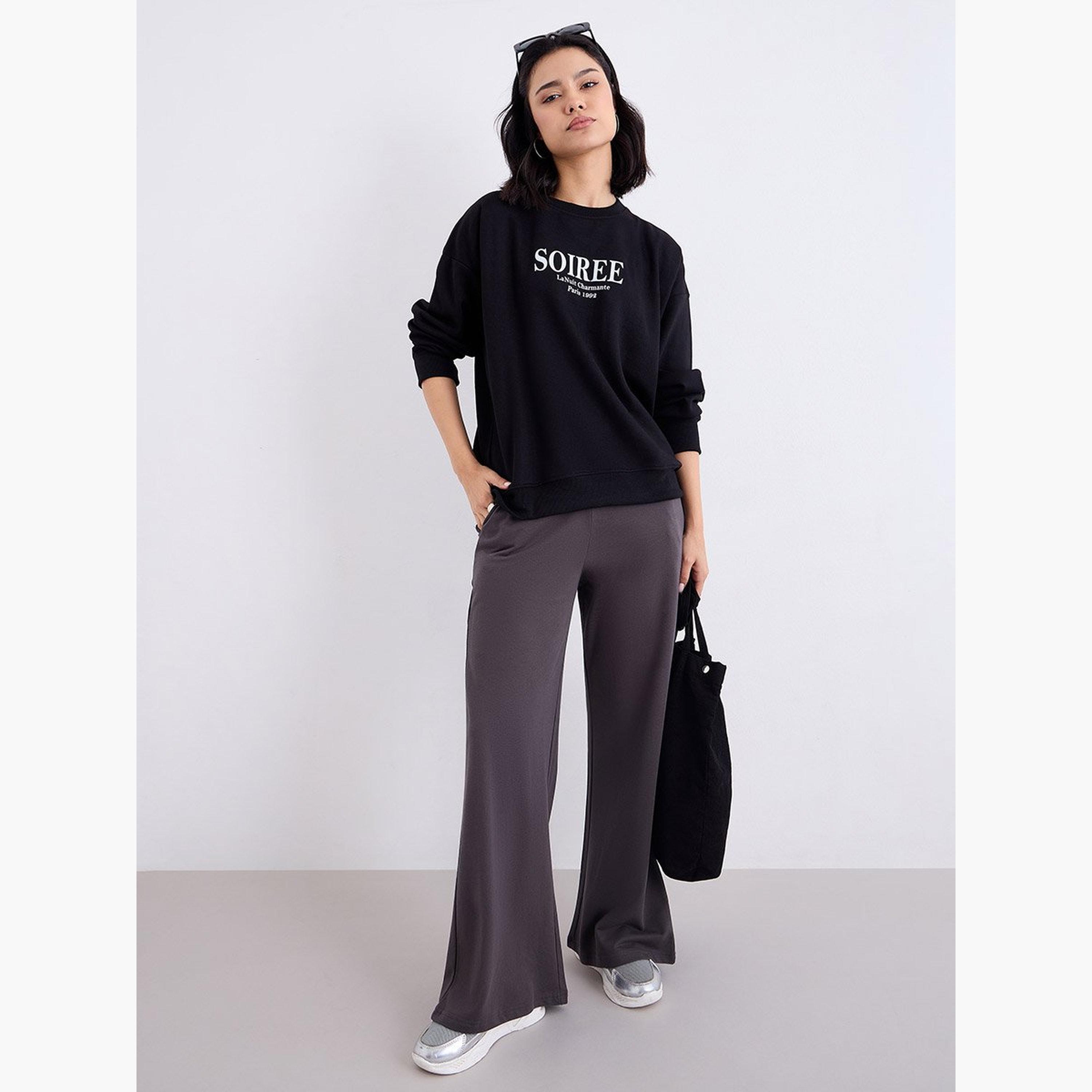 Styli Soiree Paris 1992 Print Round Neck Long Sleeves Women's Sweatshirt-women-clothing-hoodiesandsweatshirts-sweatshirts-image-3