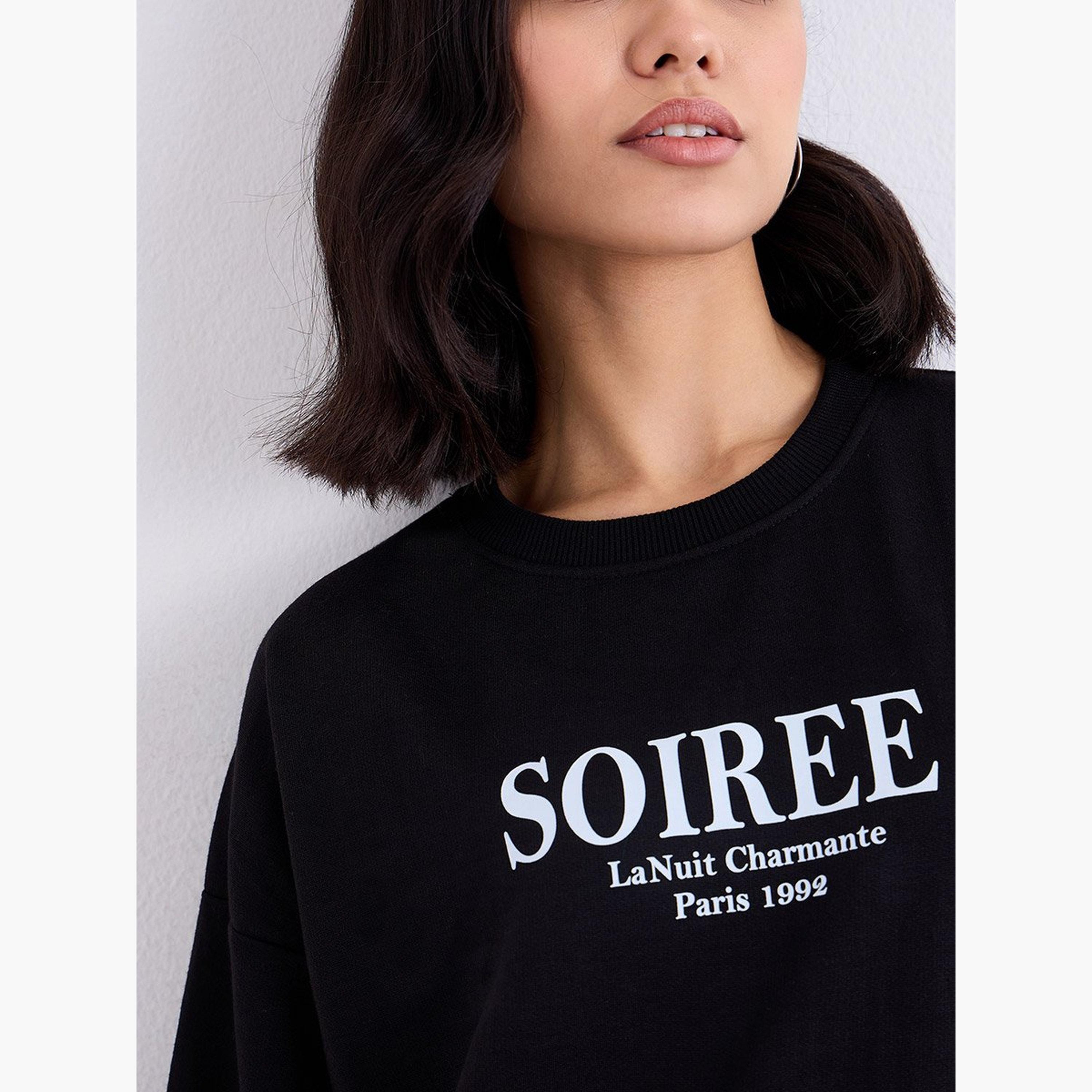 Styli Soiree Paris 1992 Print Round Neck Long Sleeves Women's Sweatshirt-women-clothing-hoodiesandsweatshirts-sweatshirts-image-4