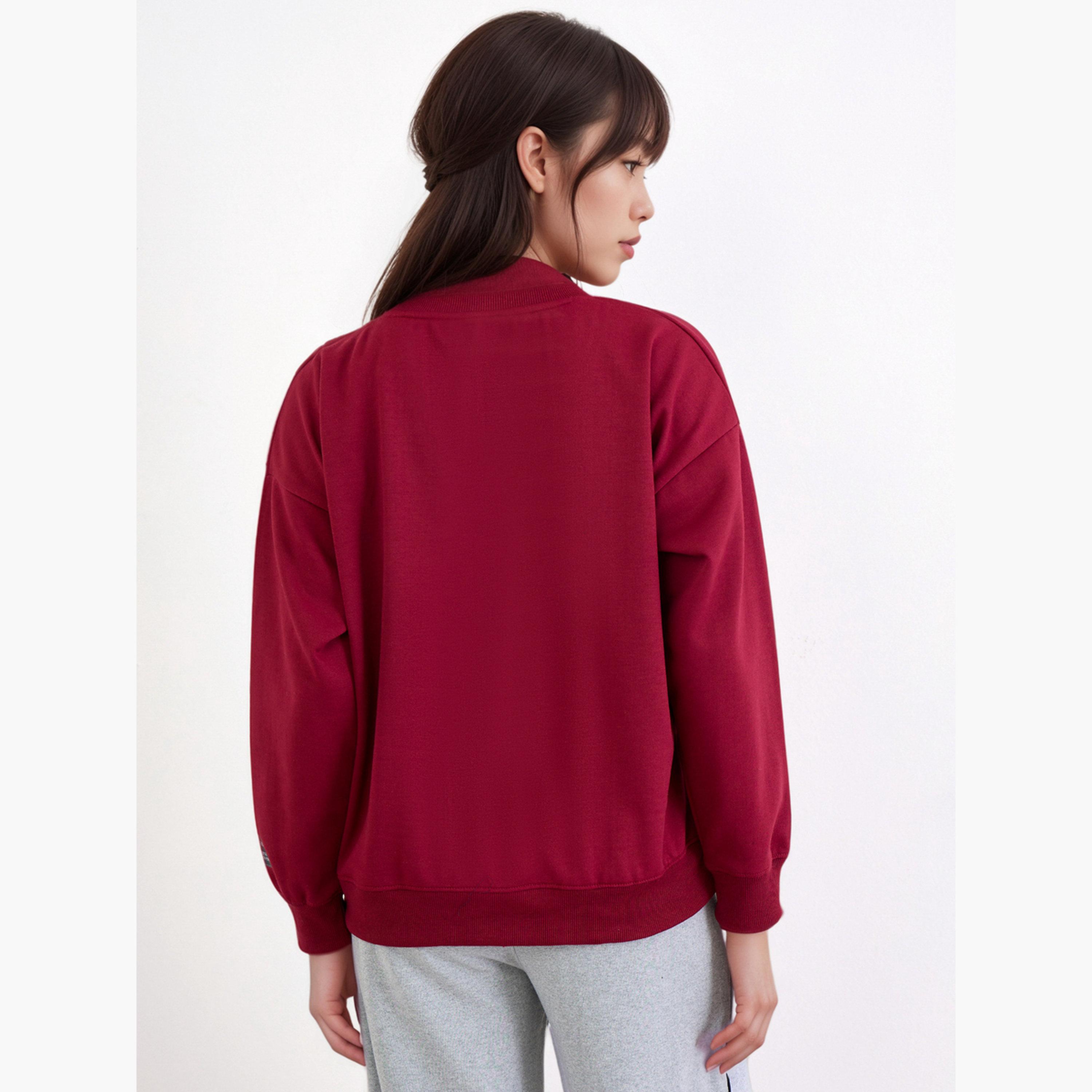 ستايلي - سويت شيرت برغندي تصميم واسع للنساء -women-winterwear-hoodiesandsweatshirts-sweatshirts-image-5
