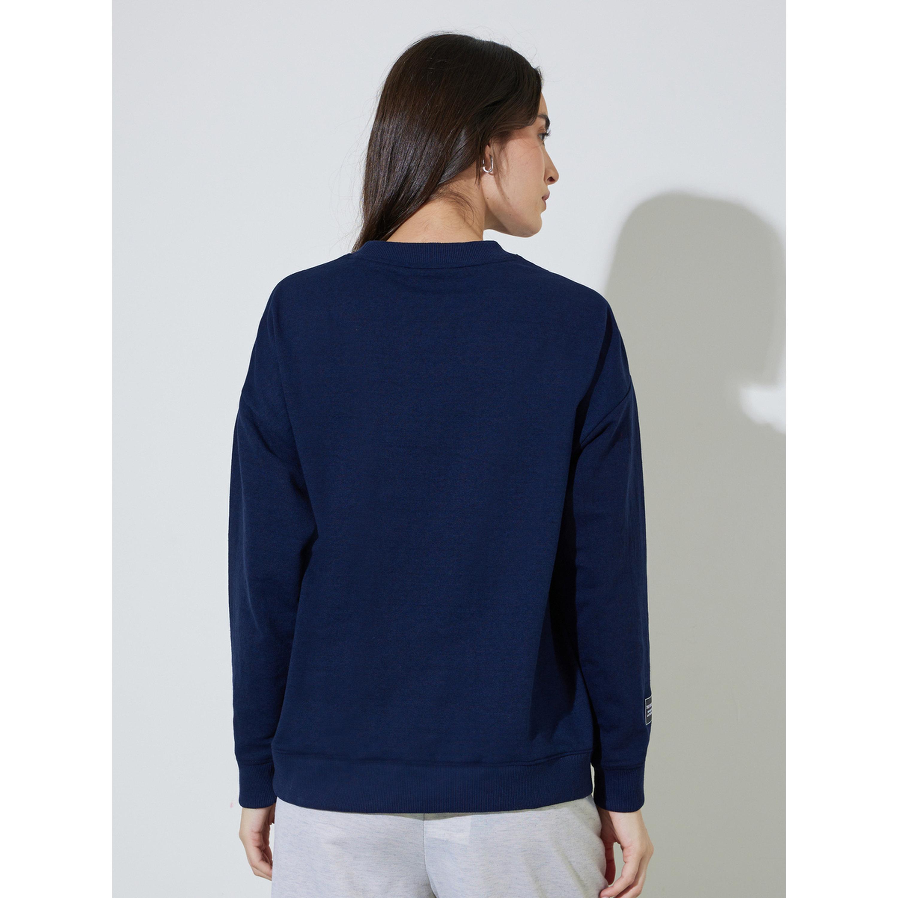 Styli Navy Blue Oversized Sweatshirt-women-clothing-hoodiesandsweatshirts-sweatshirts-image-3