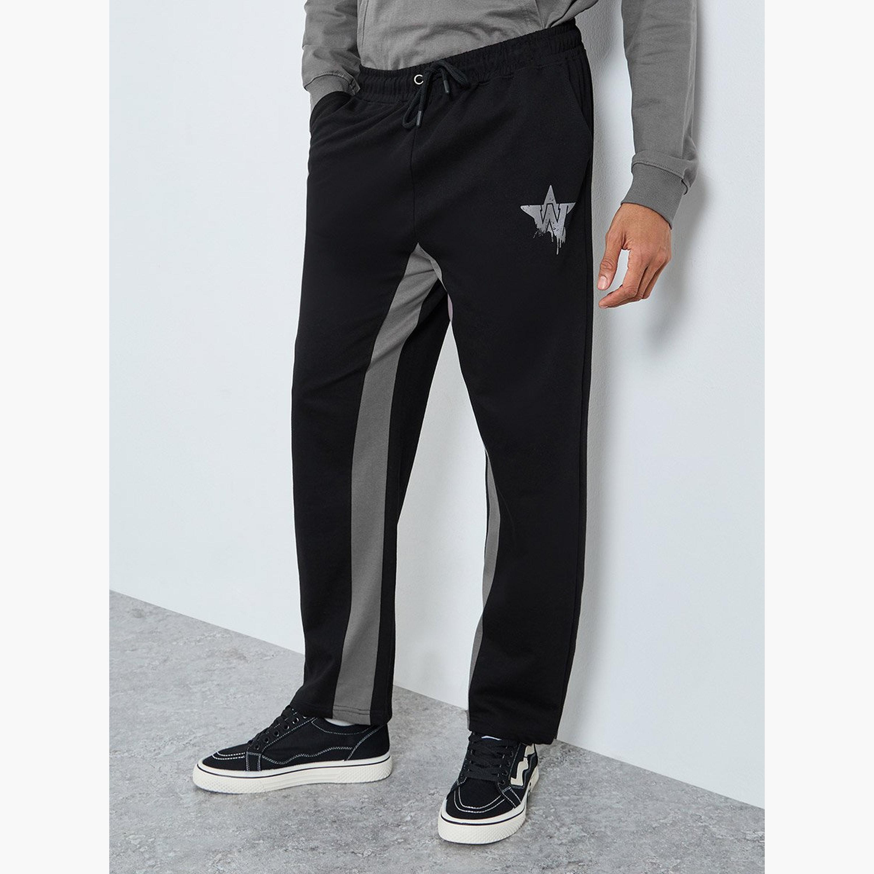 Styli Men Oversized Terry Joggers with Contrast Inseam-men-clothing-bottoms-joggers-image-1