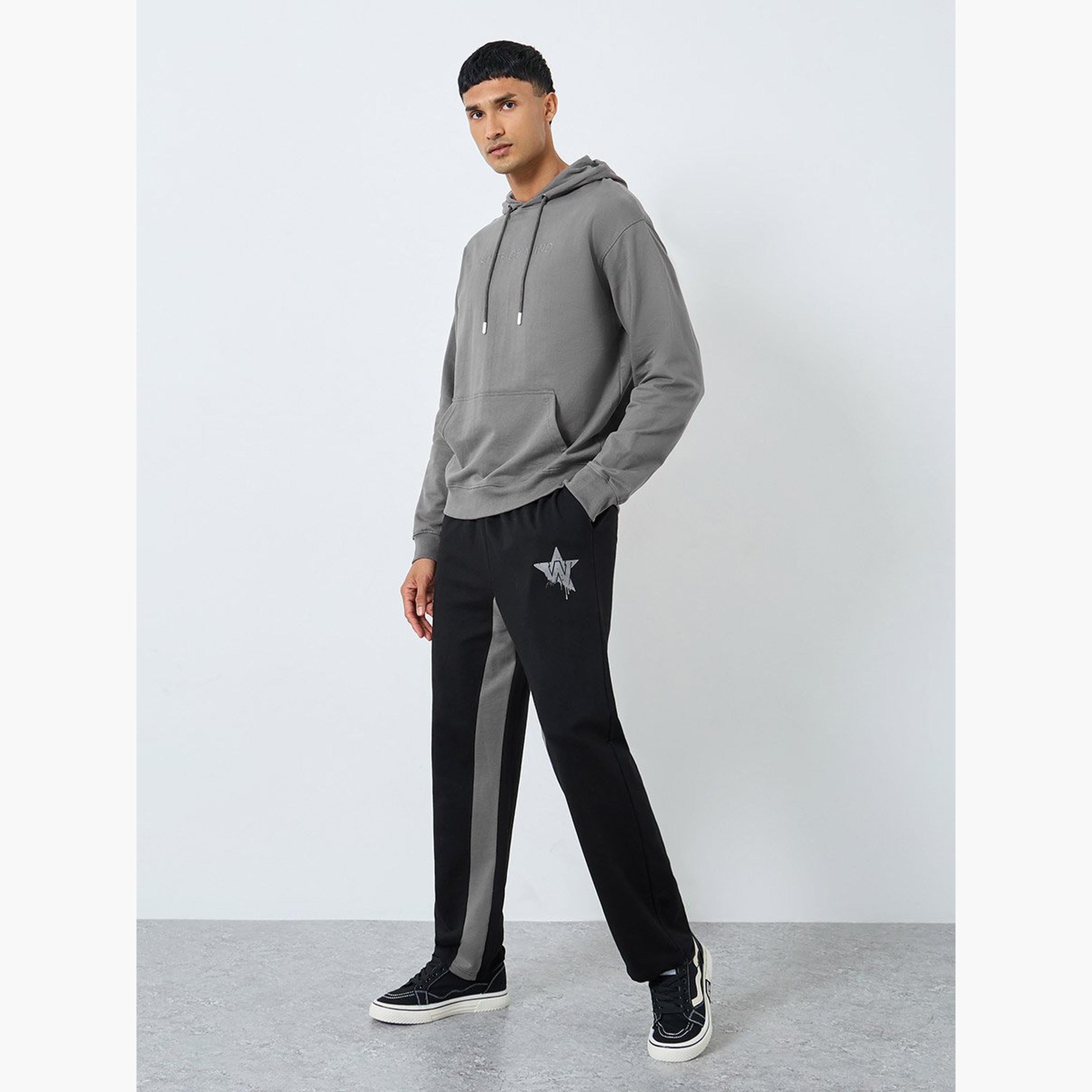 Styli Men Oversized Terry Joggers with Contrast Inseam-men-clothing-bottoms-joggers-image-2