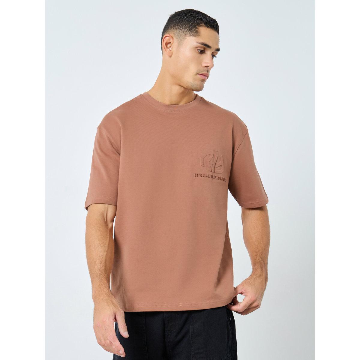تيشيرت فضفاض بتفاصيل كتابة بارزة-men-clothing-tshirtsandpolos-tshirts-image-3