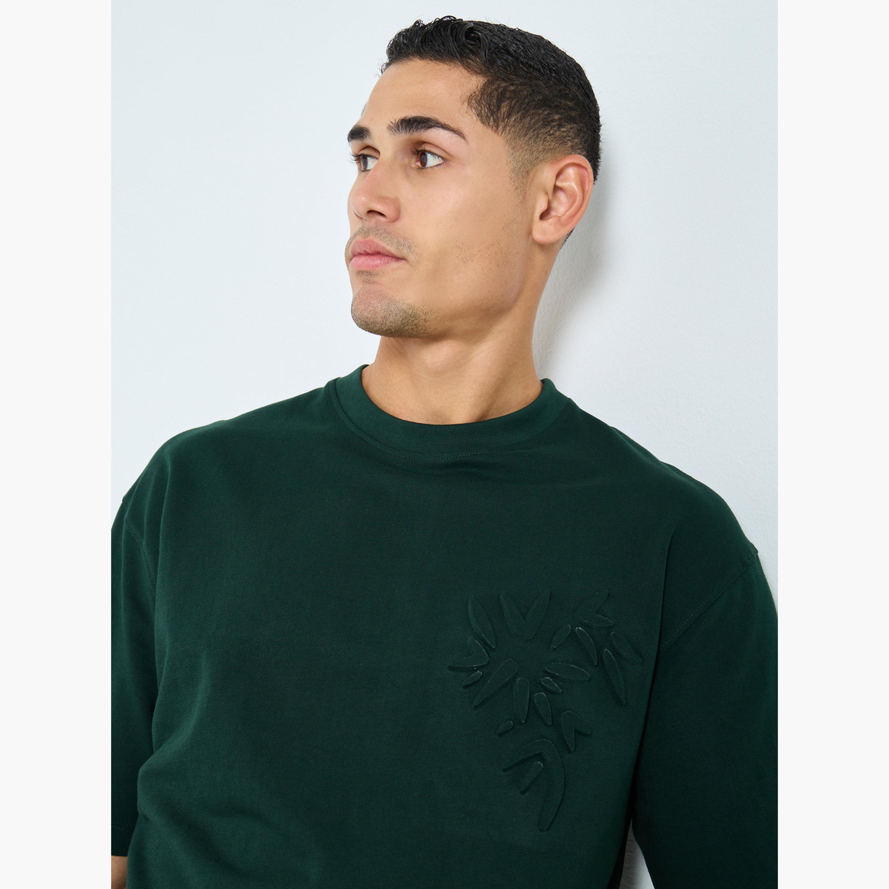 ستايلي - تي شيرت مقاس كبير اوفر سايز  بطبعة منقوشة لون أخضر-men-clothing-tshirtsandpolos-tshirts-image-3