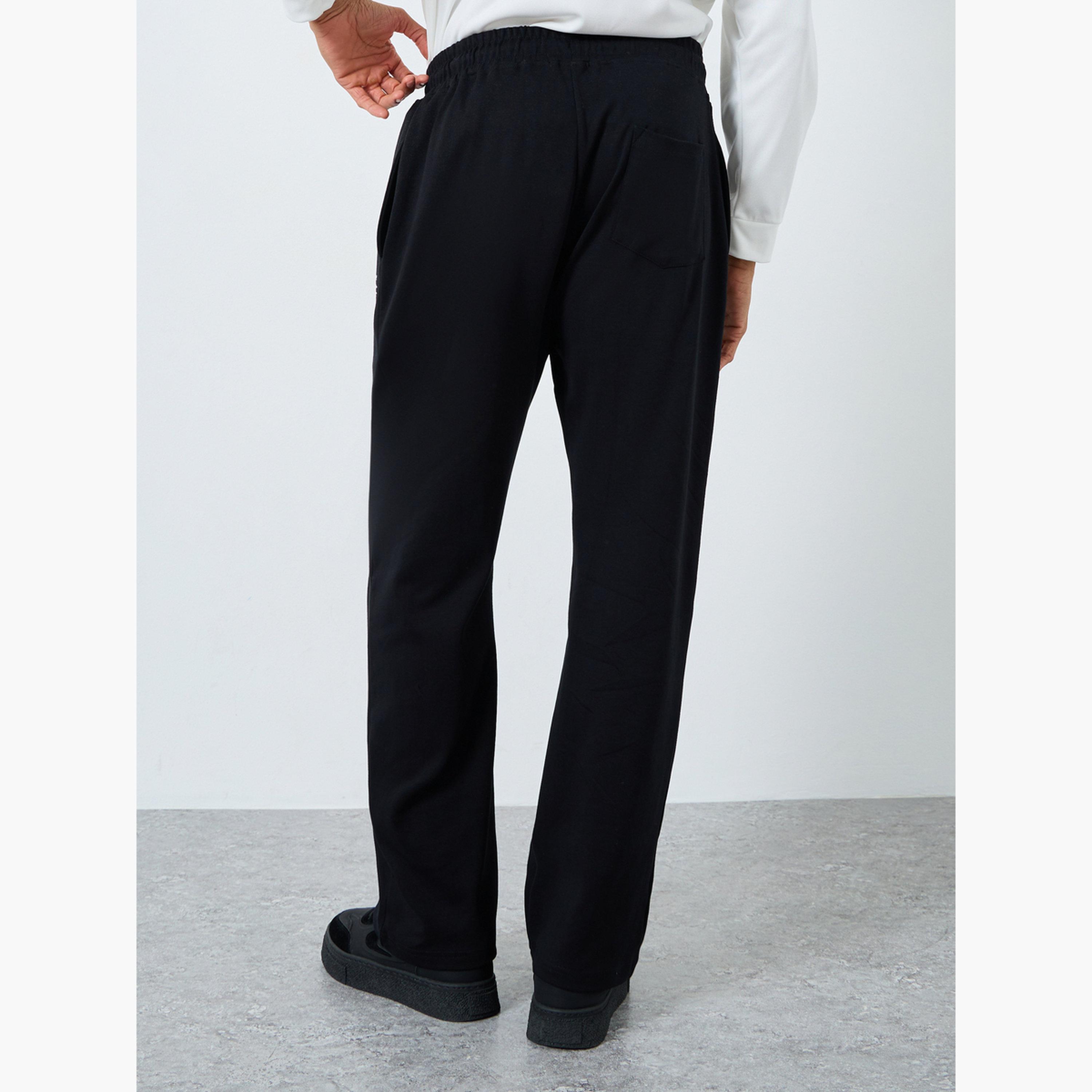 Styli Men Black Slogan Print Oversized Joggers-men-clothing-bottoms-joggers-image-4