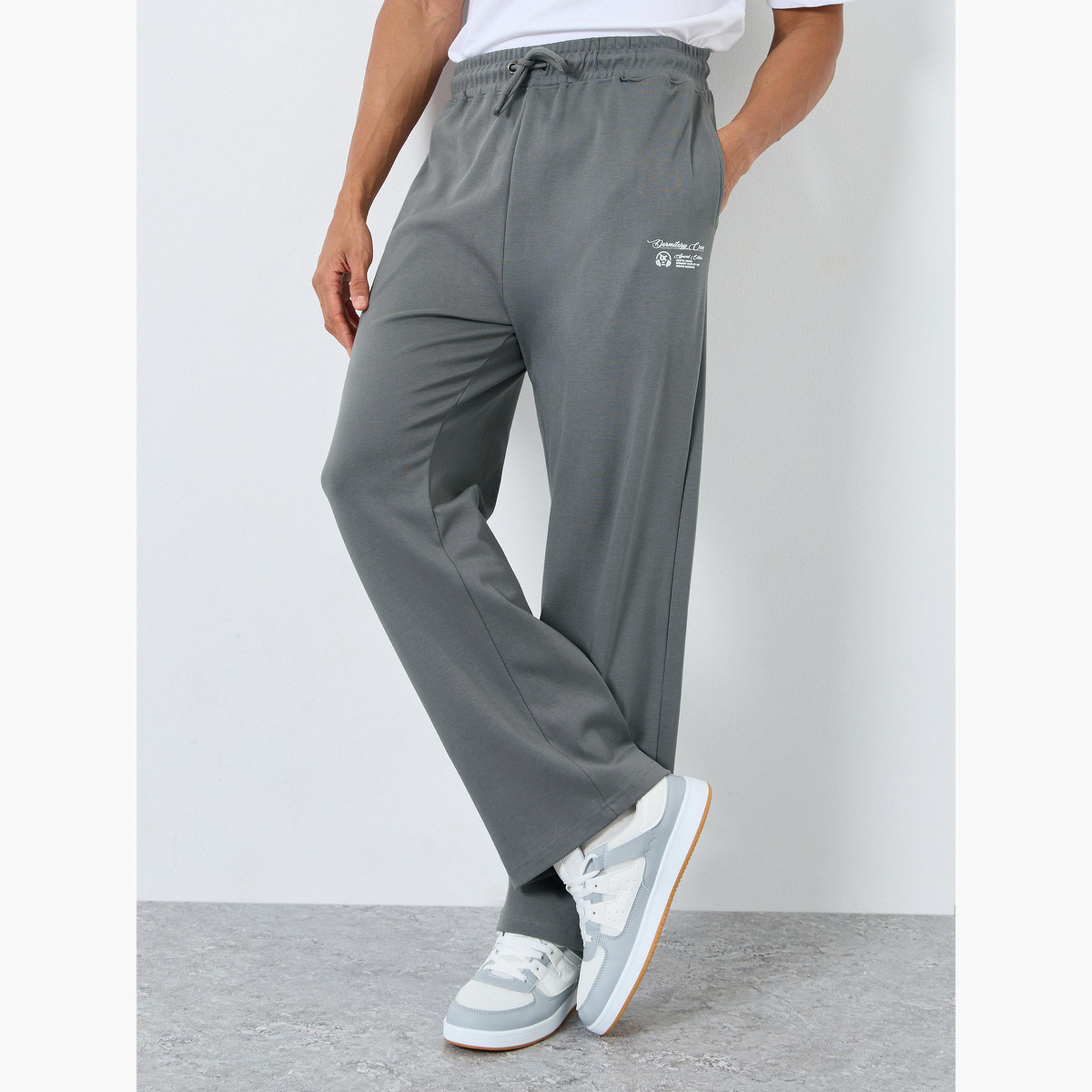 Styli Men Grey Plain Oversized Joggers-men-clothing-bottoms-joggers-image-1