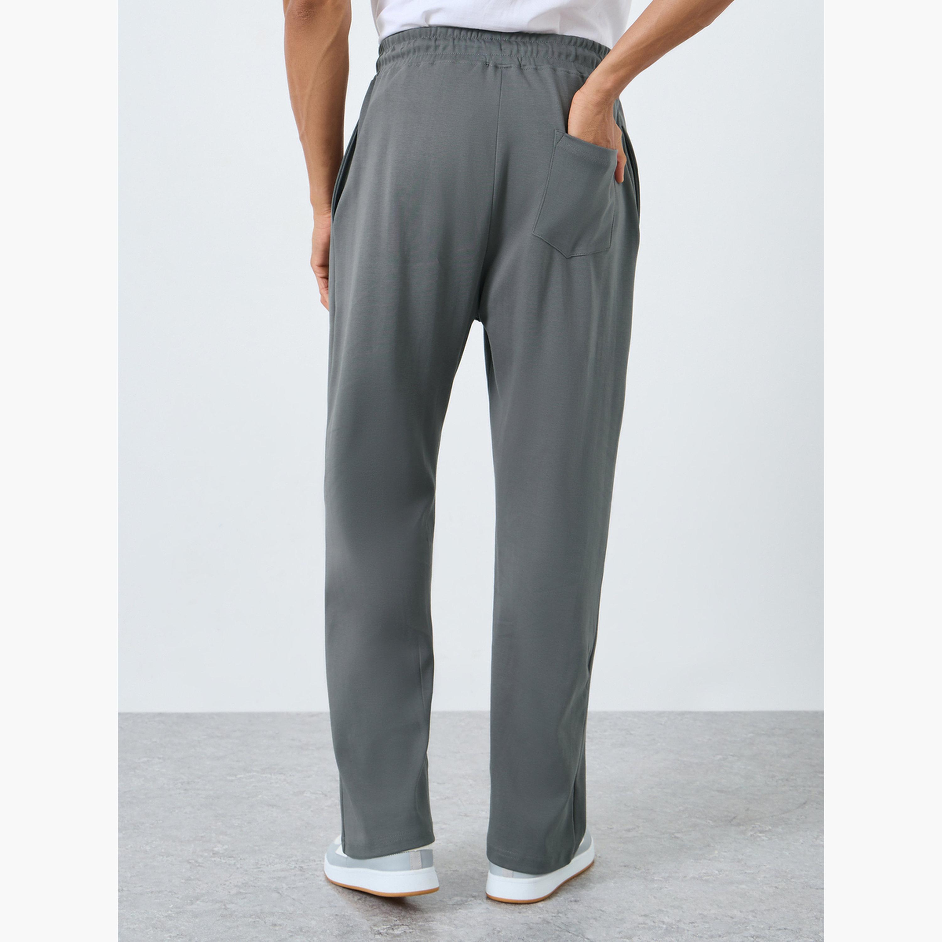 Styli Men Grey Plain Oversized Joggers-men-clothing-bottoms-joggers-image-4