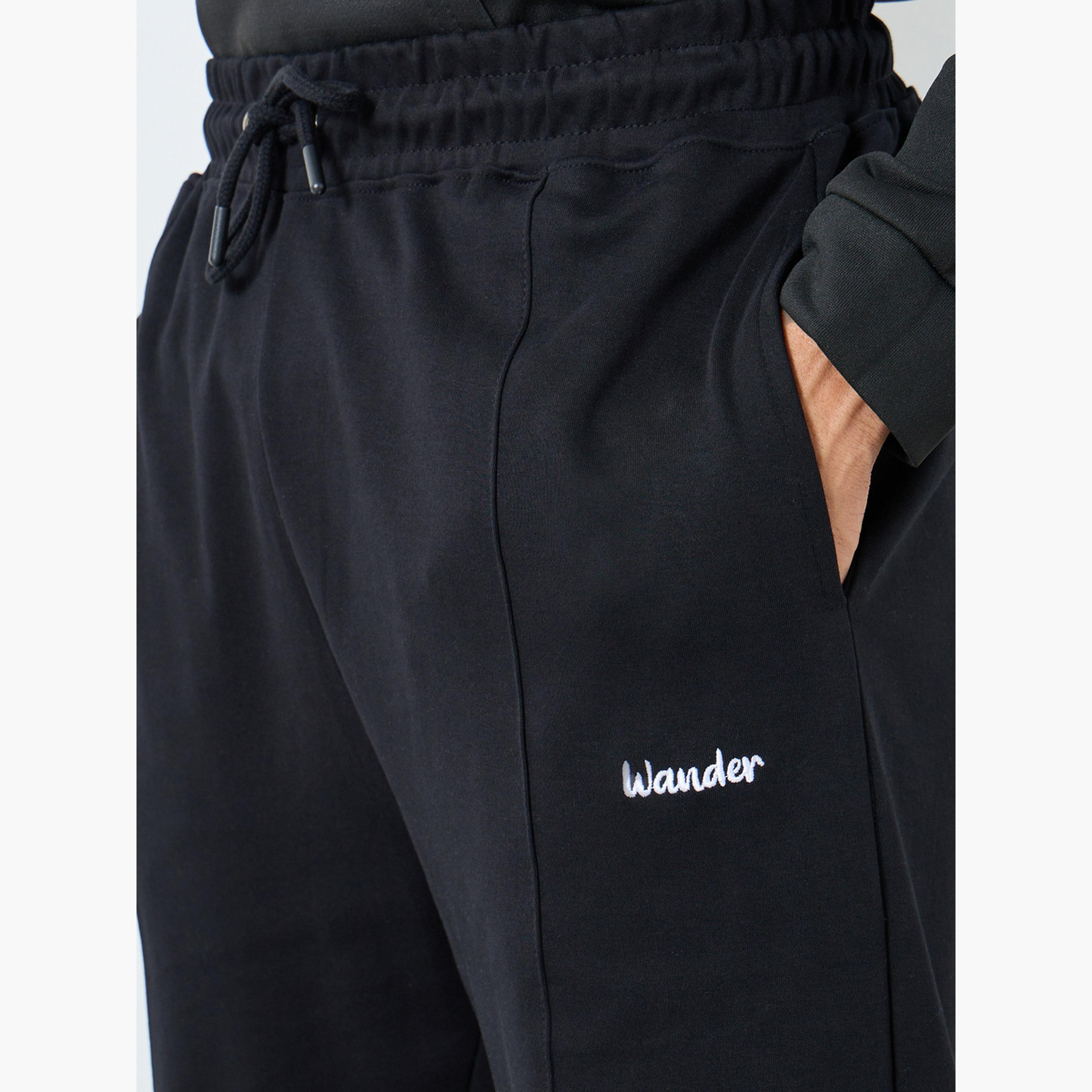 Styli Men Black Embroidered Oversized Joggers-men-clothing-bottoms-joggers-image-3