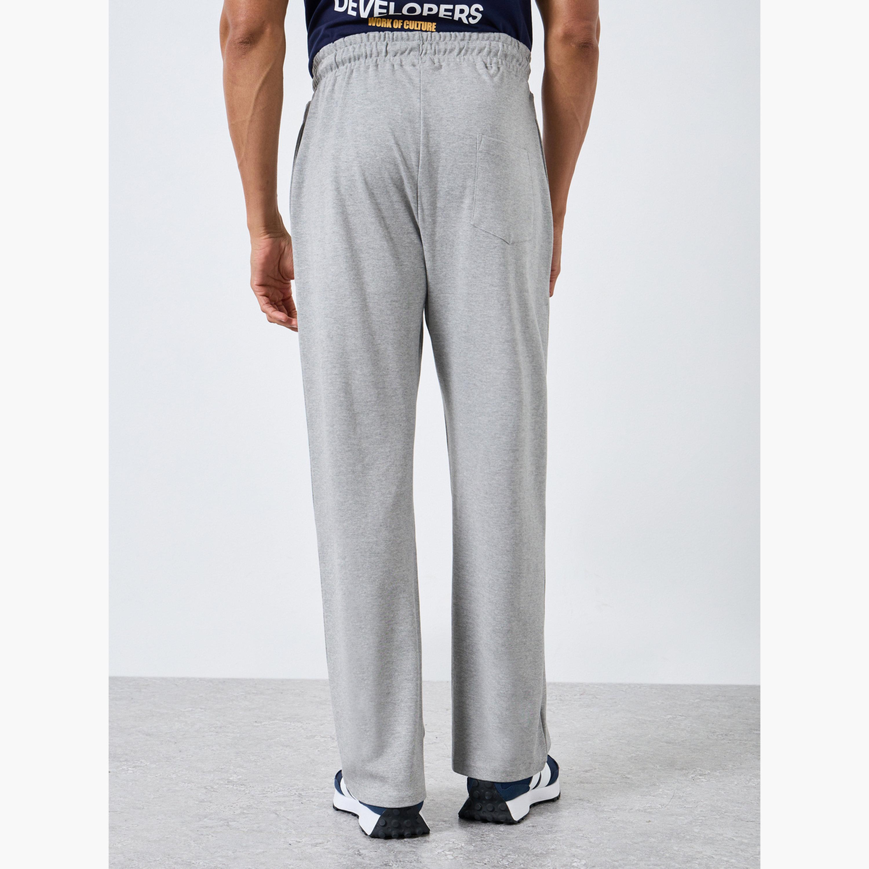 Styli Men Grey Embossed Interlock Relaxed Joggers-men-clothing-bottoms-joggers-image-4