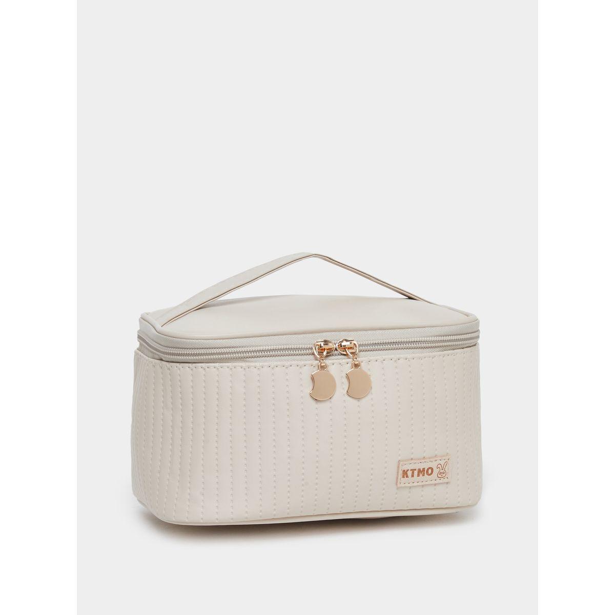 Styli Women Beige Quilted Washbag-women-bagsandwallets-handbags-image-1