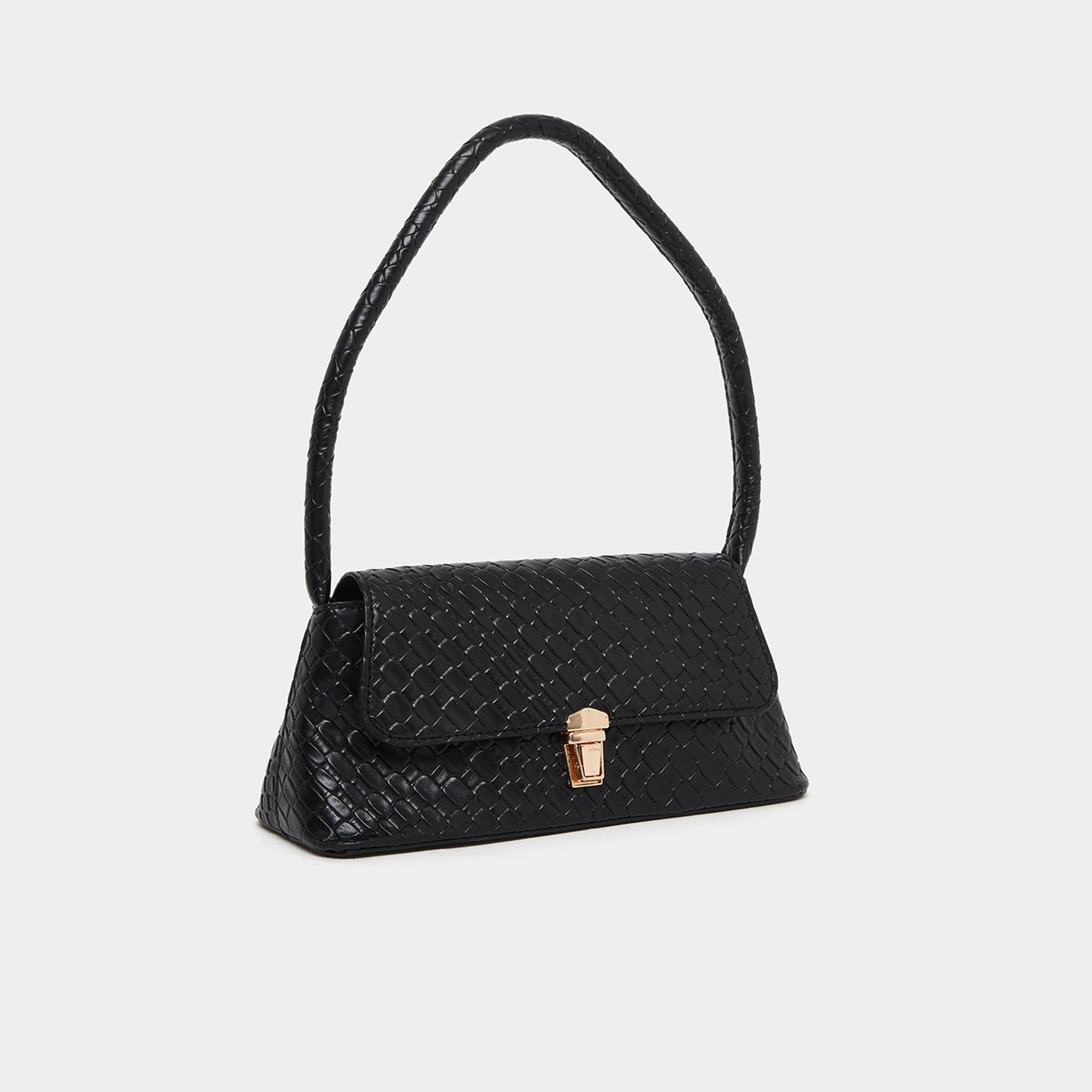 Styli Textured Golden Push Lock Shoulder Bag-women-bagsandwallets-handbags-image-1