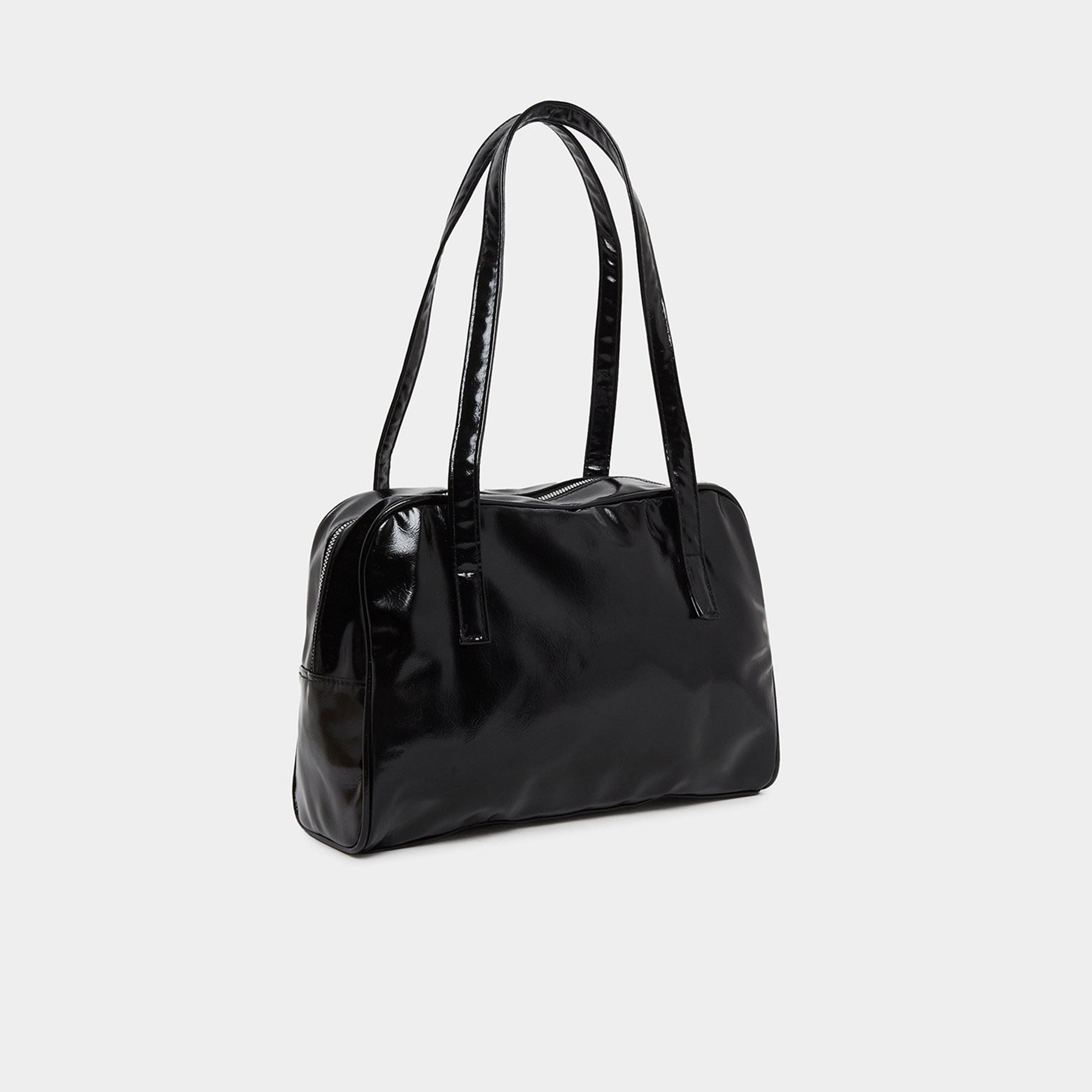 Styli Black Solid Smooth Shoulder Bag-women-bagsandwallets-handbags-image-1
