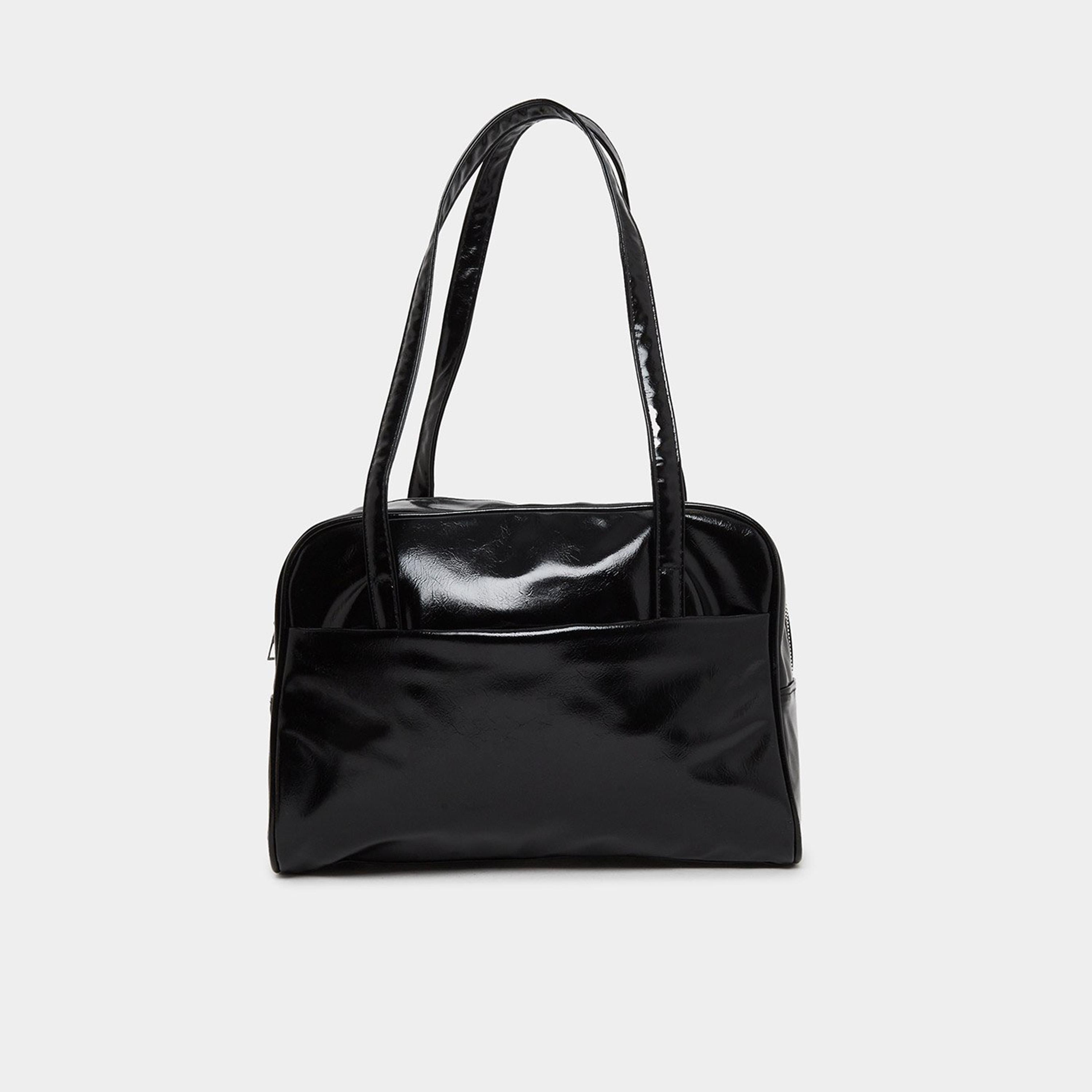 Styli Black Solid Smooth Shoulder Bag-women-bagsandwallets-handbags-image-2