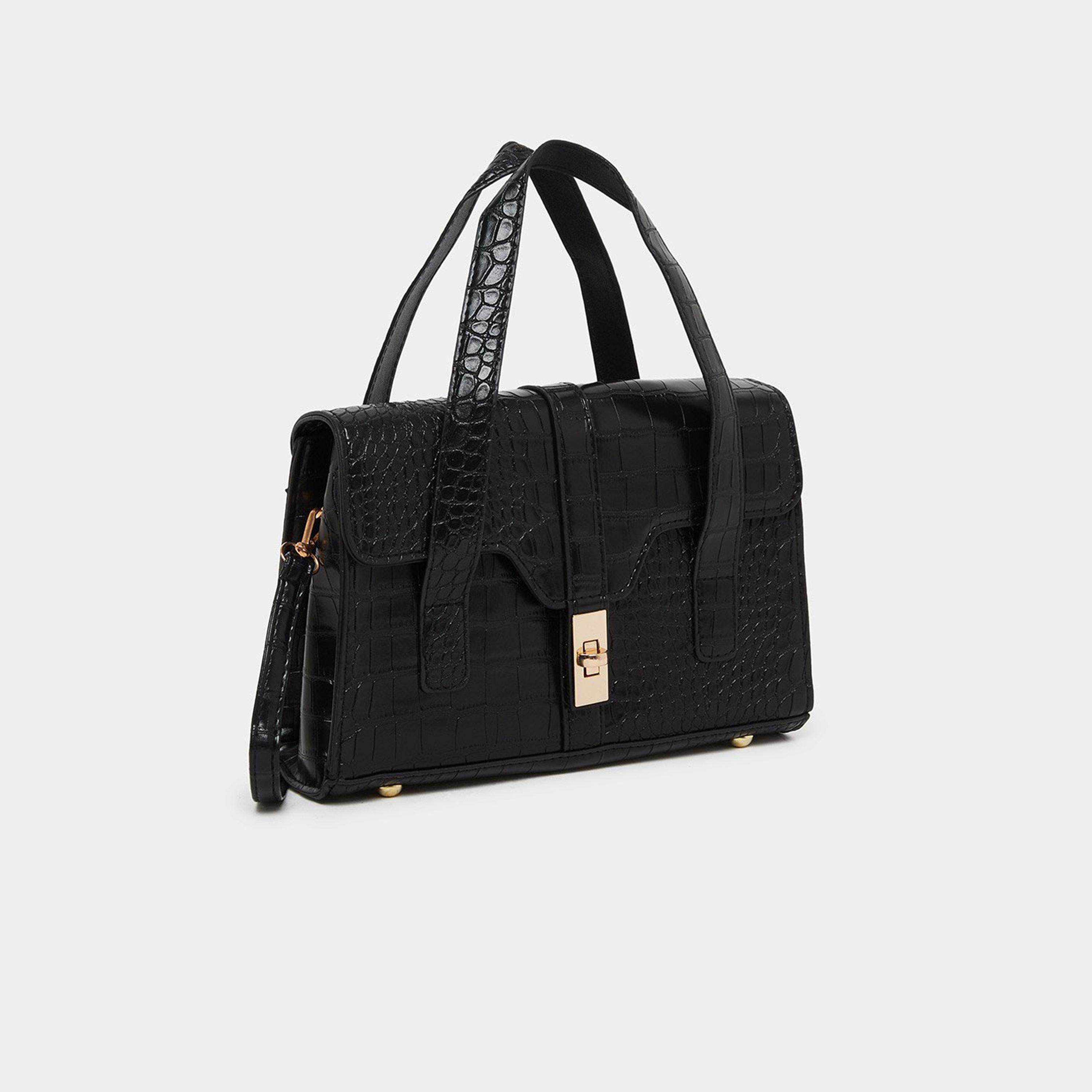 ستايلي - شنطة يد بقفل ذهبي من جلد التمساح-women-bagsandwallets-handbags-image-1