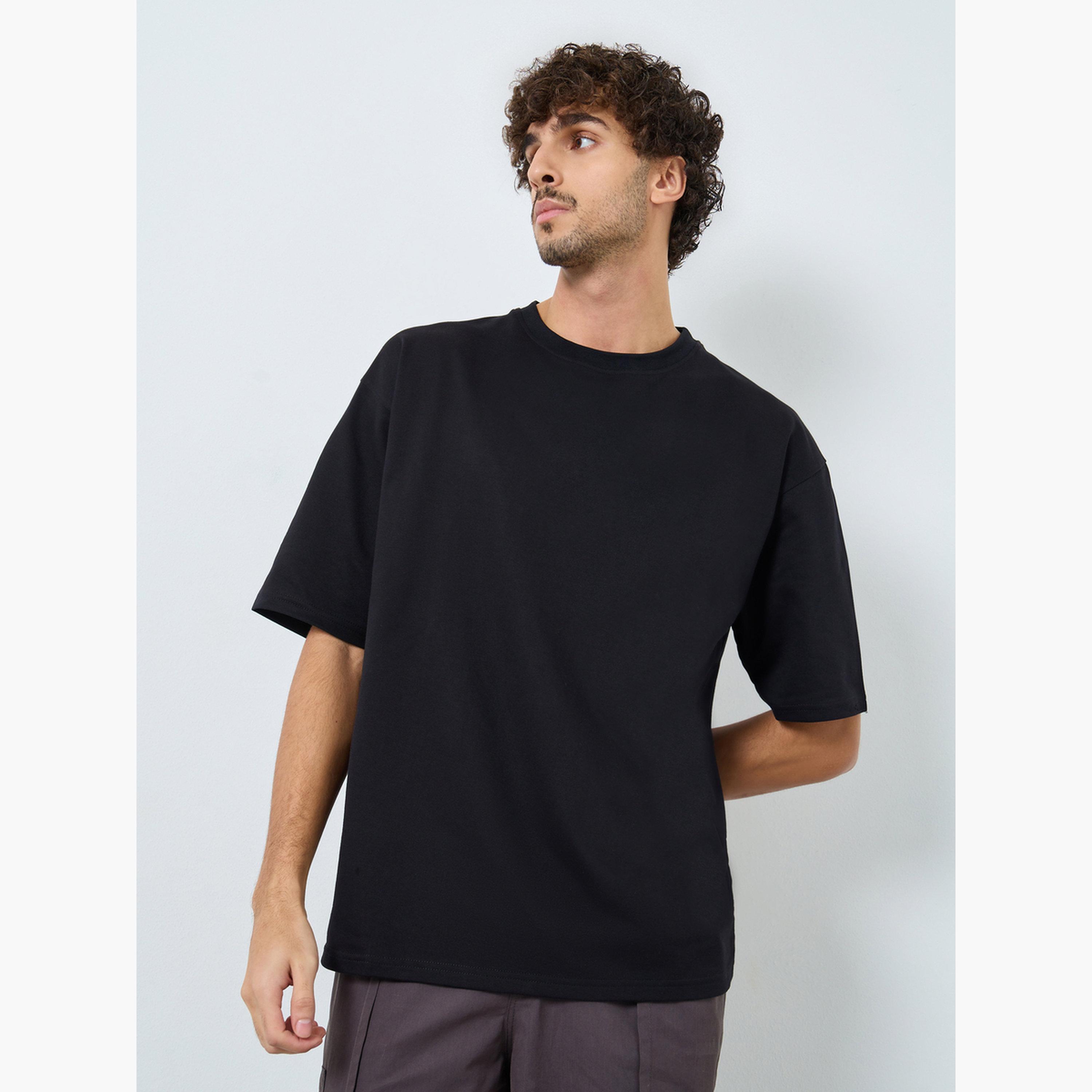 Styli Men Black Graphic Print Oversized T-Shirt-men-clothing-tshirtsandpolos-tshirts-image-1