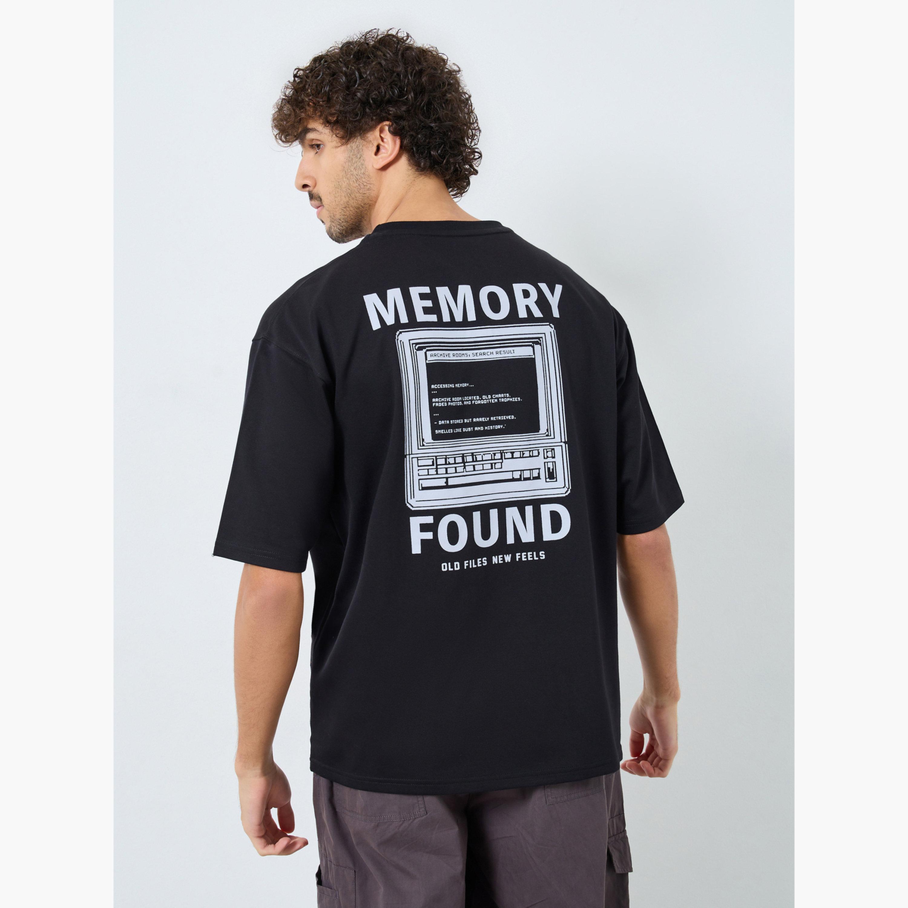 Styli Men Black Graphic Print Oversized T-Shirt-men-clothing-tshirtsandpolos-tshirts-image-5