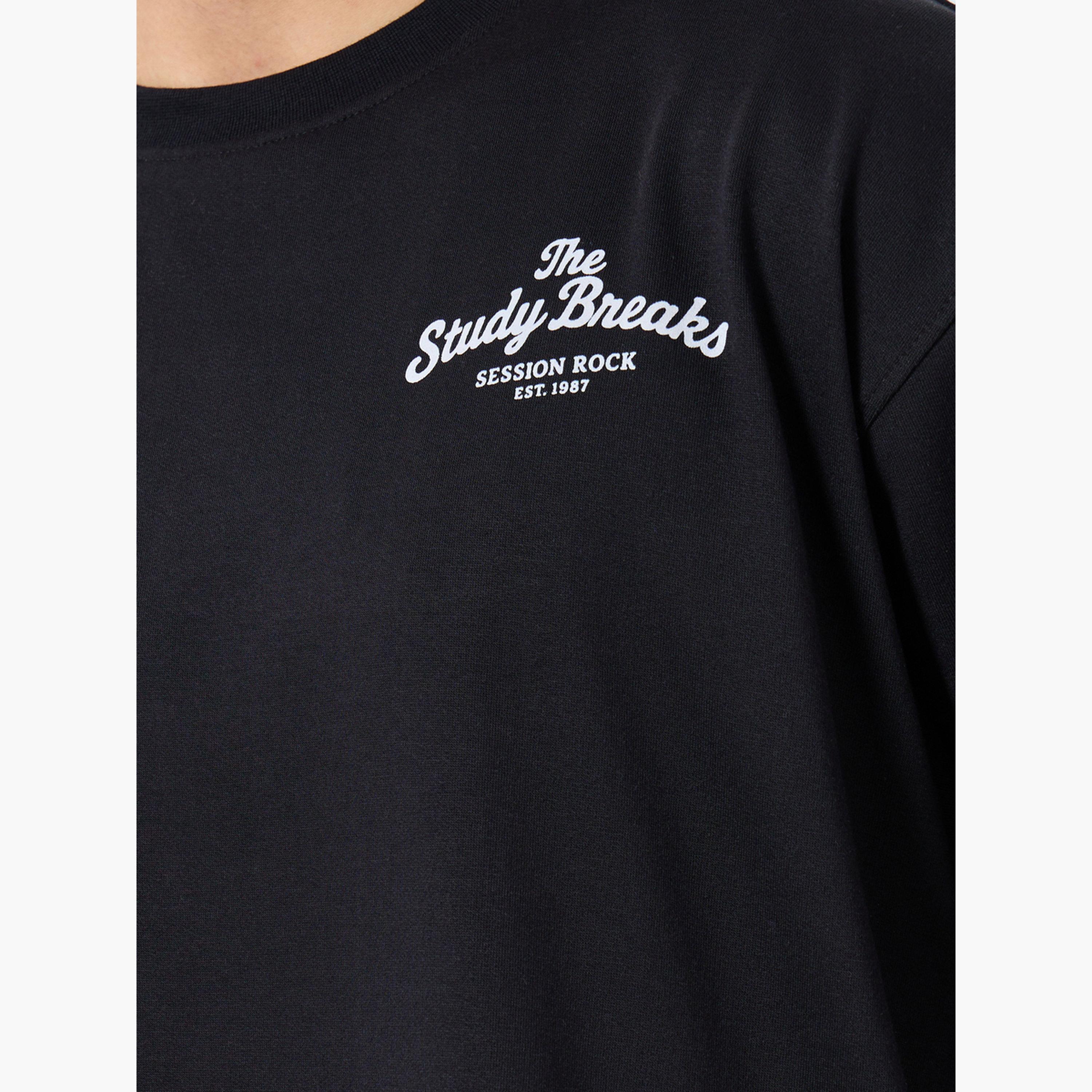 Styli Men Black Graphic Print Oversized T-Shirt-men-clothing-tshirtsandpolos-tshirts-image-4