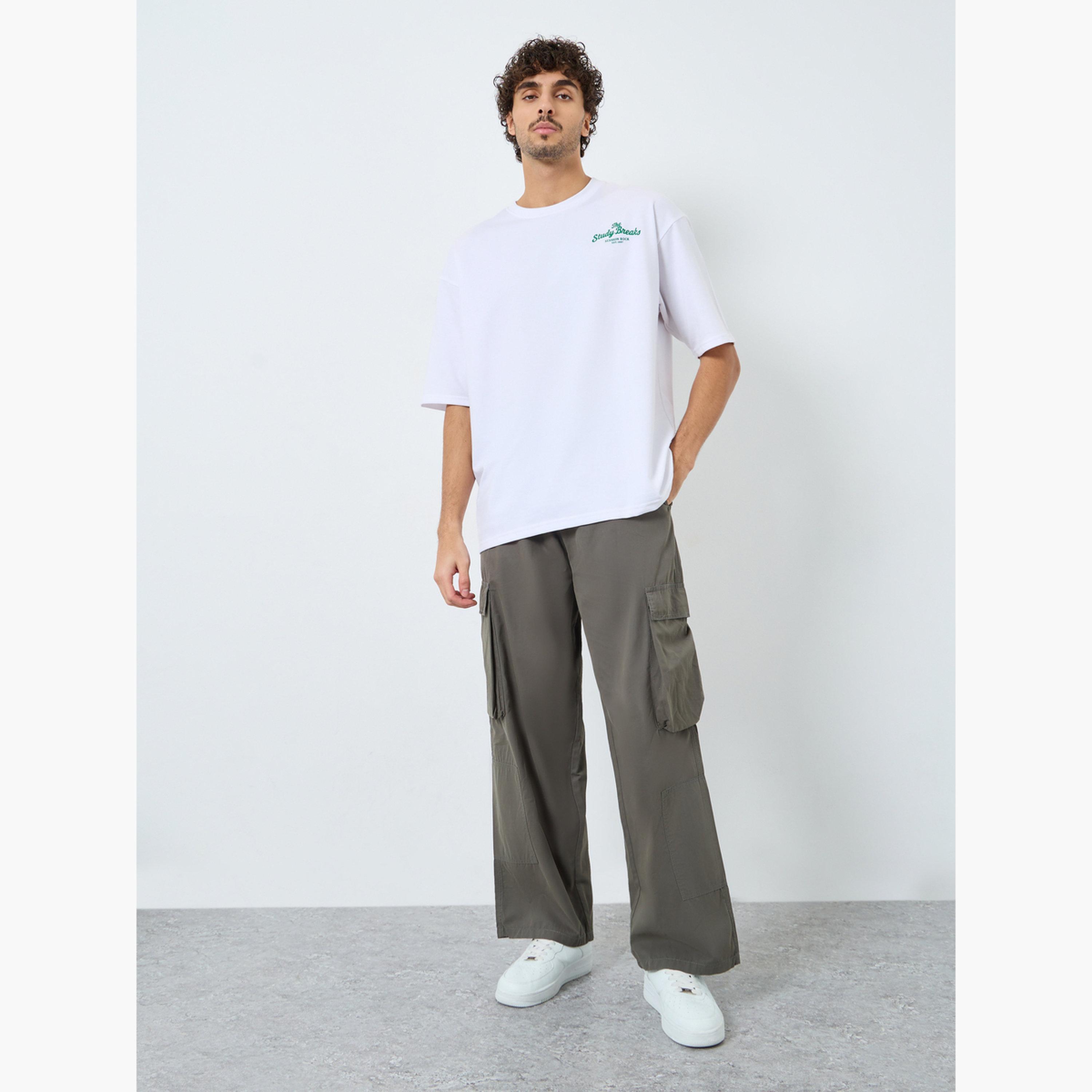 Styli Men White Front Chest and Back Print Oversized Terry T-Shirt-men-clothing-tshirtsandpolos-tshirts-image-2