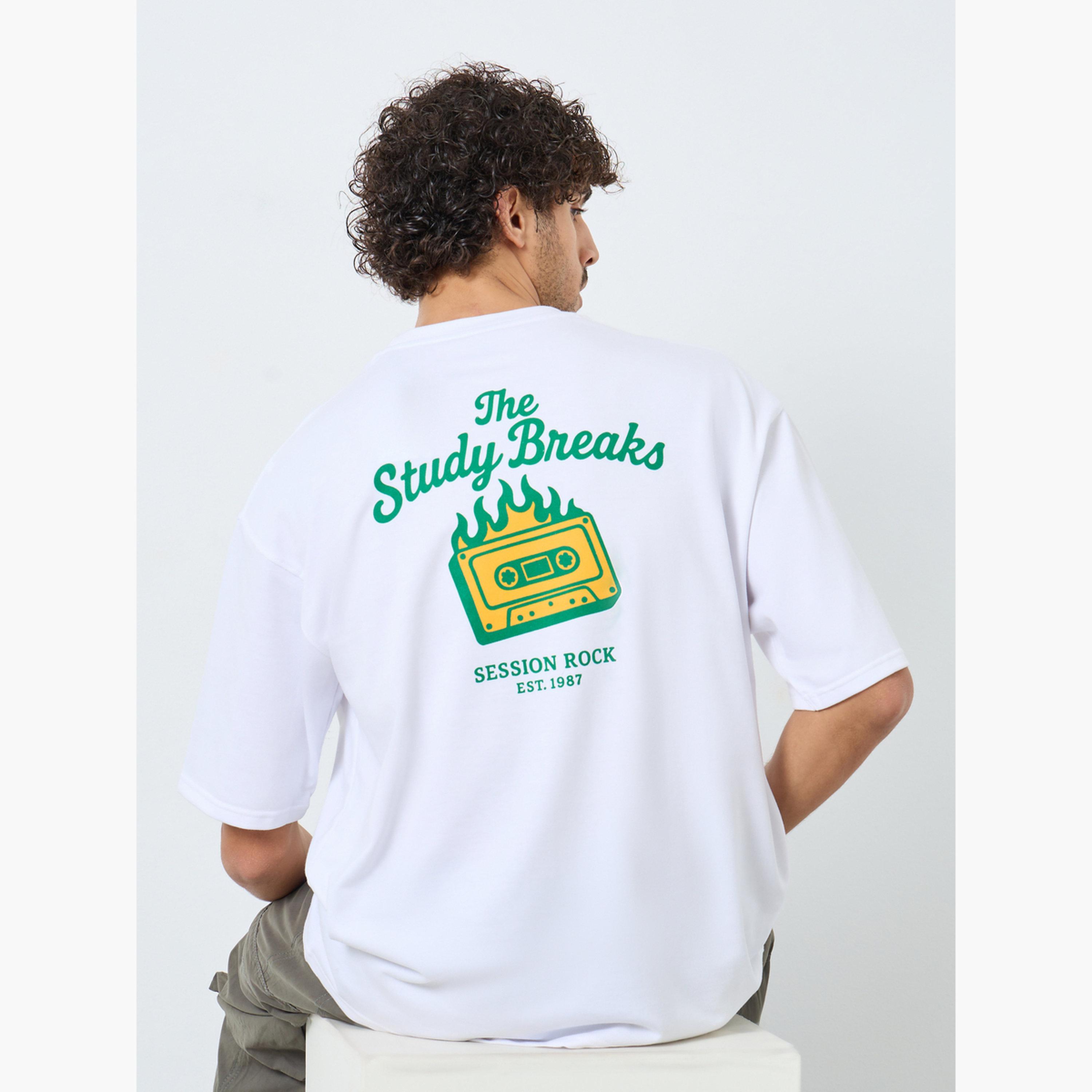 Styli Men White Front Chest and Back Print Oversized Terry T-Shirt-men-clothing-tshirtsandpolos-tshirts-image-3