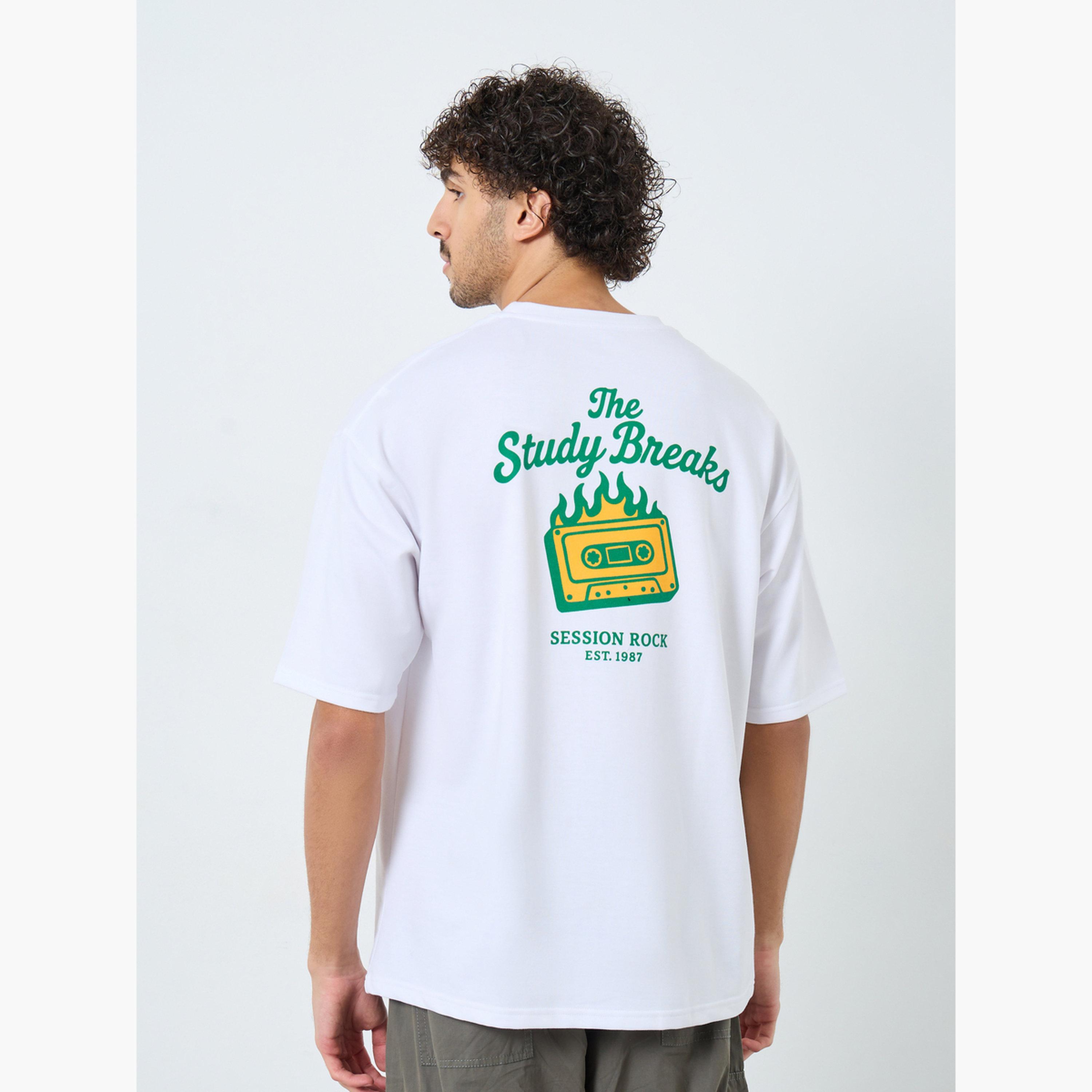 Styli Men White Front Chest and Back Print Oversized Terry T-Shirt-men-clothing-tshirtsandpolos-tshirts-image-5