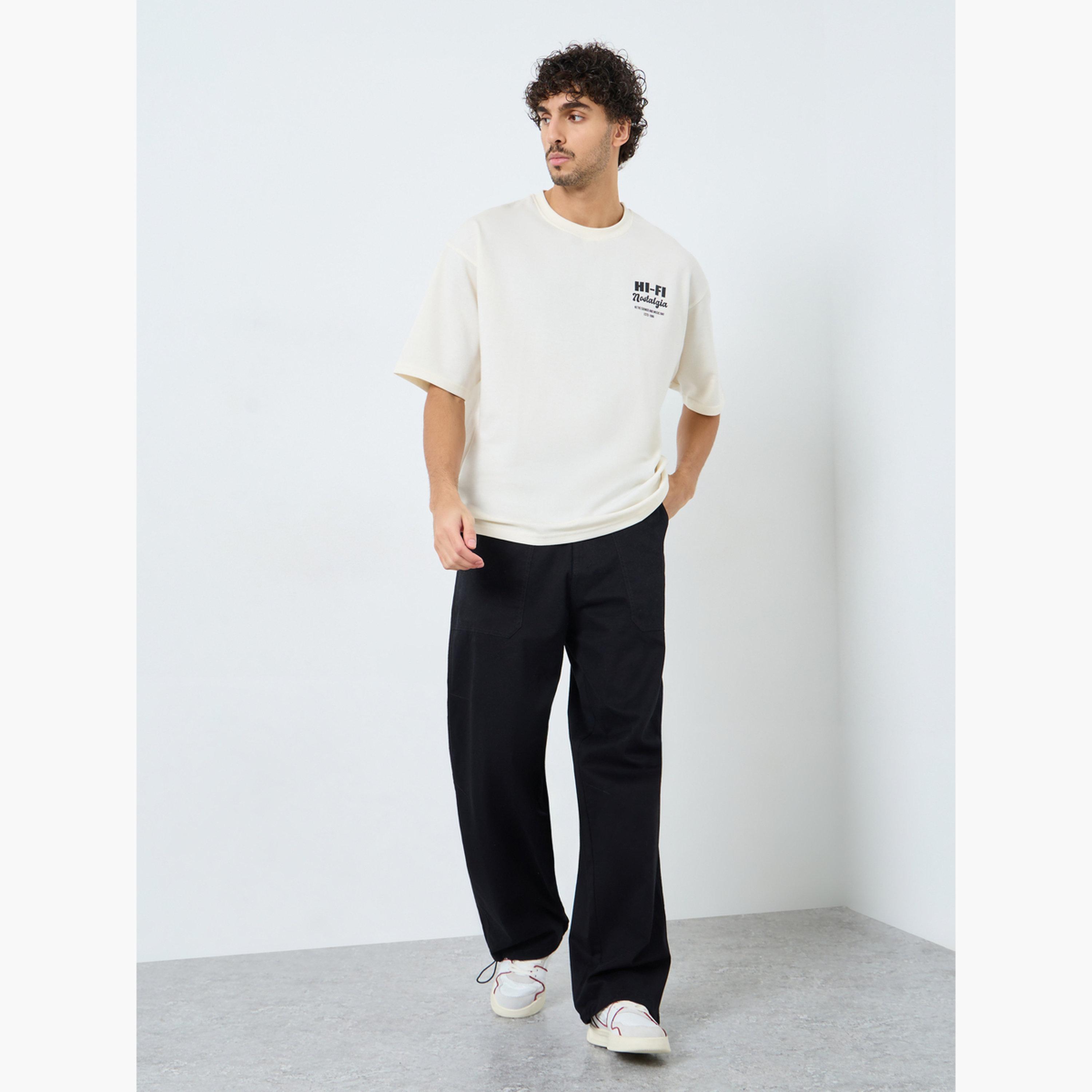 Styli Men Cream Front and Back Print Oversized T-Shirt-men-clothing-tshirtsandpolos-tshirts-image-2