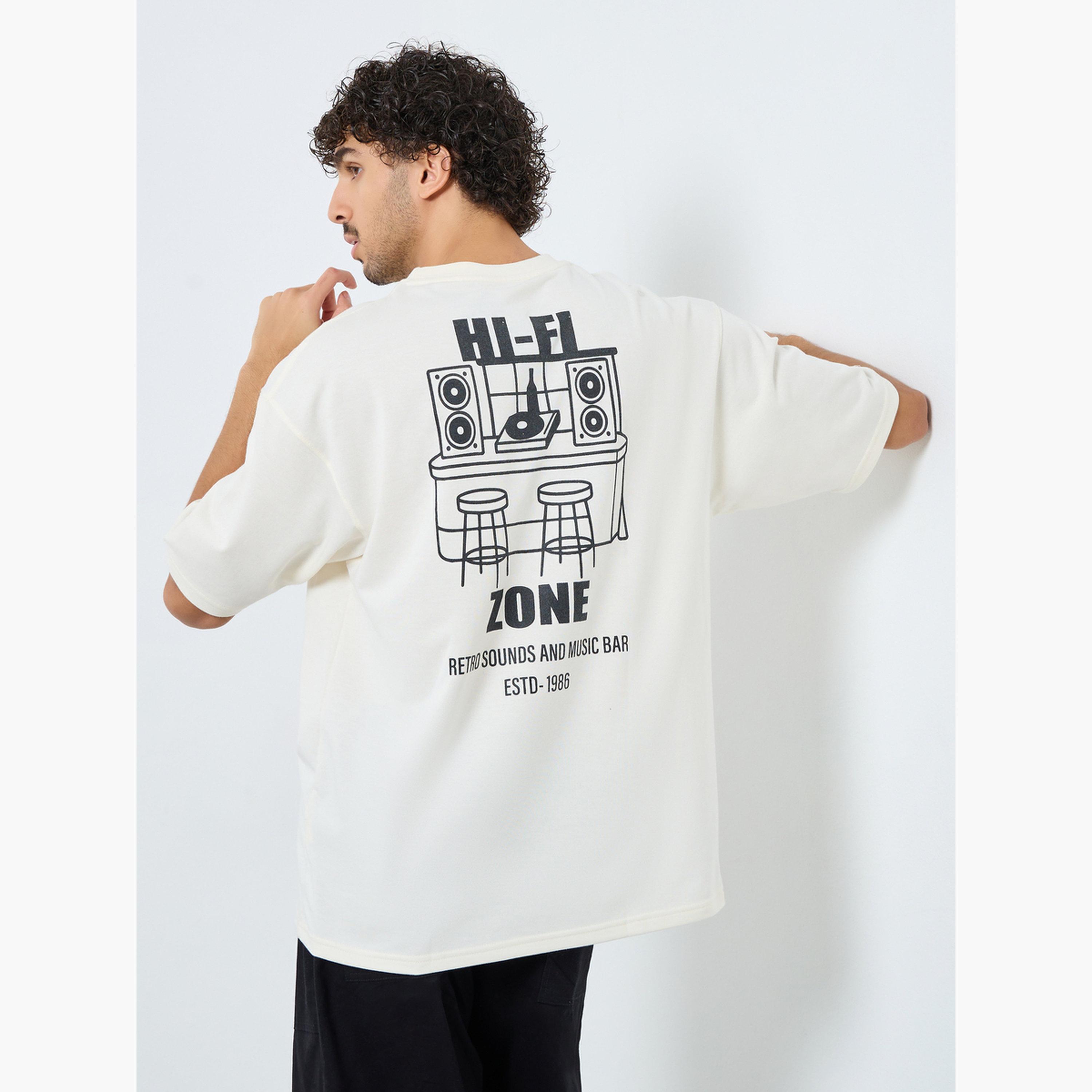 Styli Men Cream Front and Back Print Oversized T-Shirt-men-clothing-tshirtsandpolos-tshirts-image-3