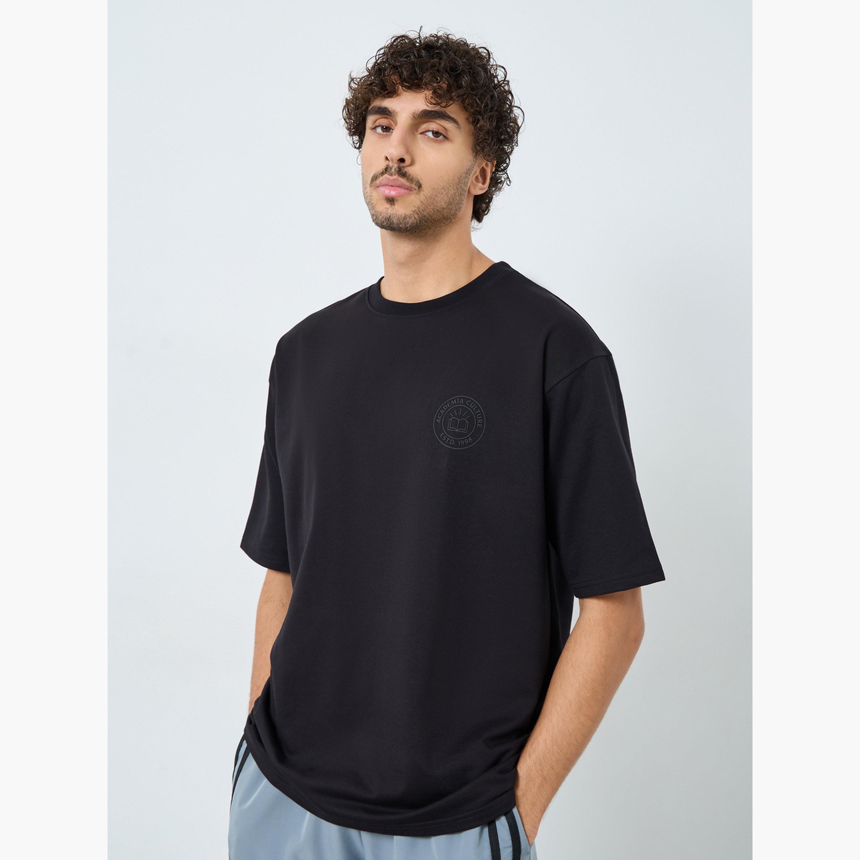 Styli Men Black Graphic Print Oversized T-Shirt-men-clothing-tshirtsandpolos-tshirts-image-1