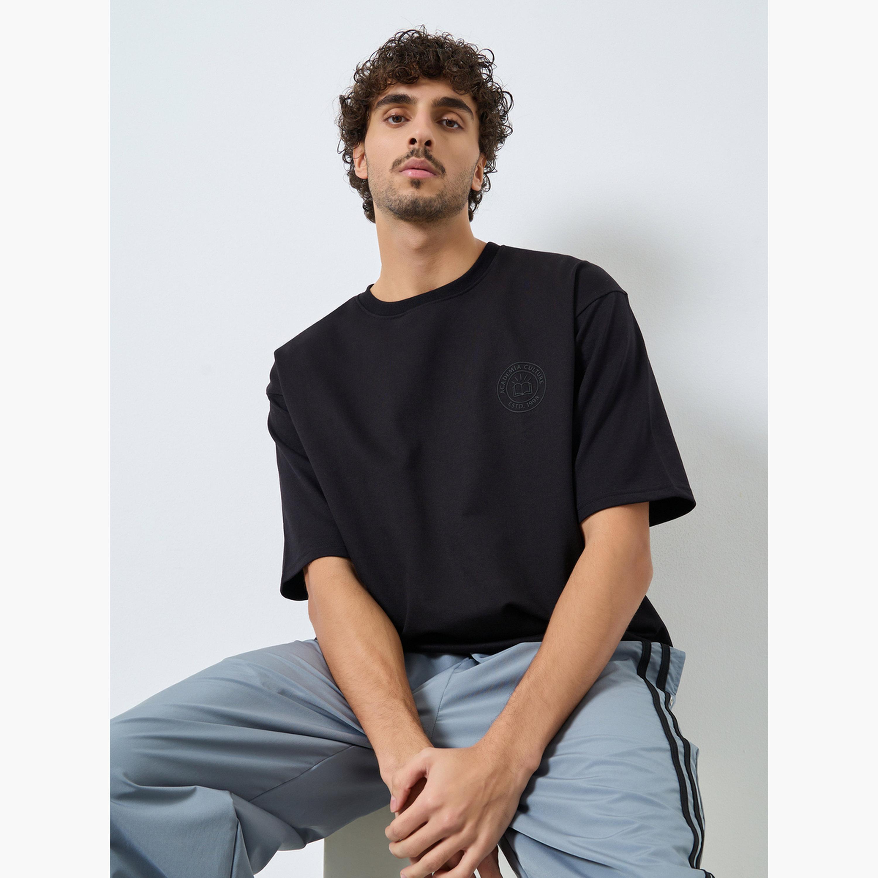 Styli Men Black Graphic Print Oversized T-Shirt-men-clothing-tshirtsandpolos-tshirts-image-3