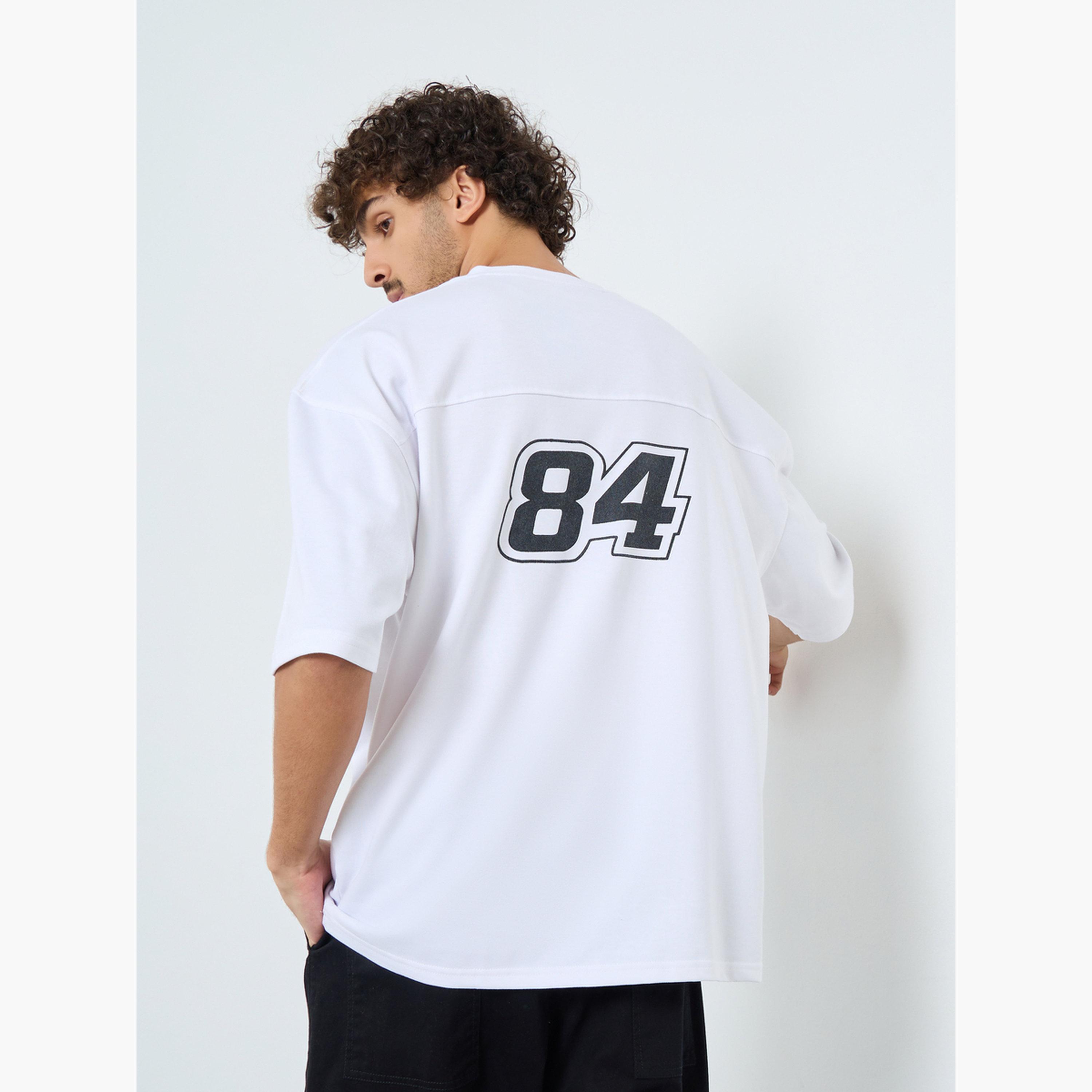 Styli Men White Terry Printed Cut and Sew Panel Boxy T-Shirt-men-clothing-tshirtsandpolos-tshirts-image-3