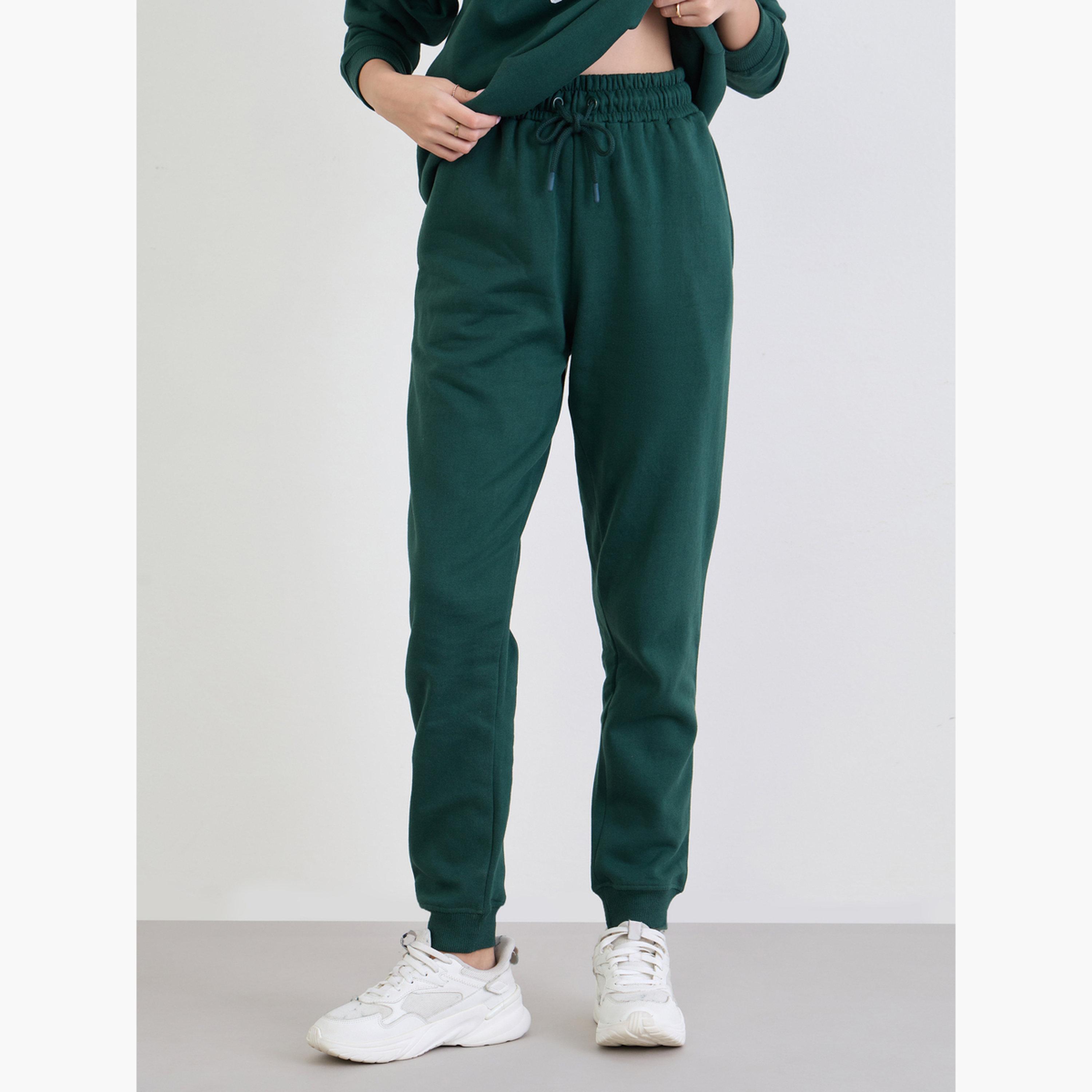 ستايلي - طقم سويت شيرت طويل لون أخضر الداكن مع بنطال رياضي-women-clothing-coordsets-image-5