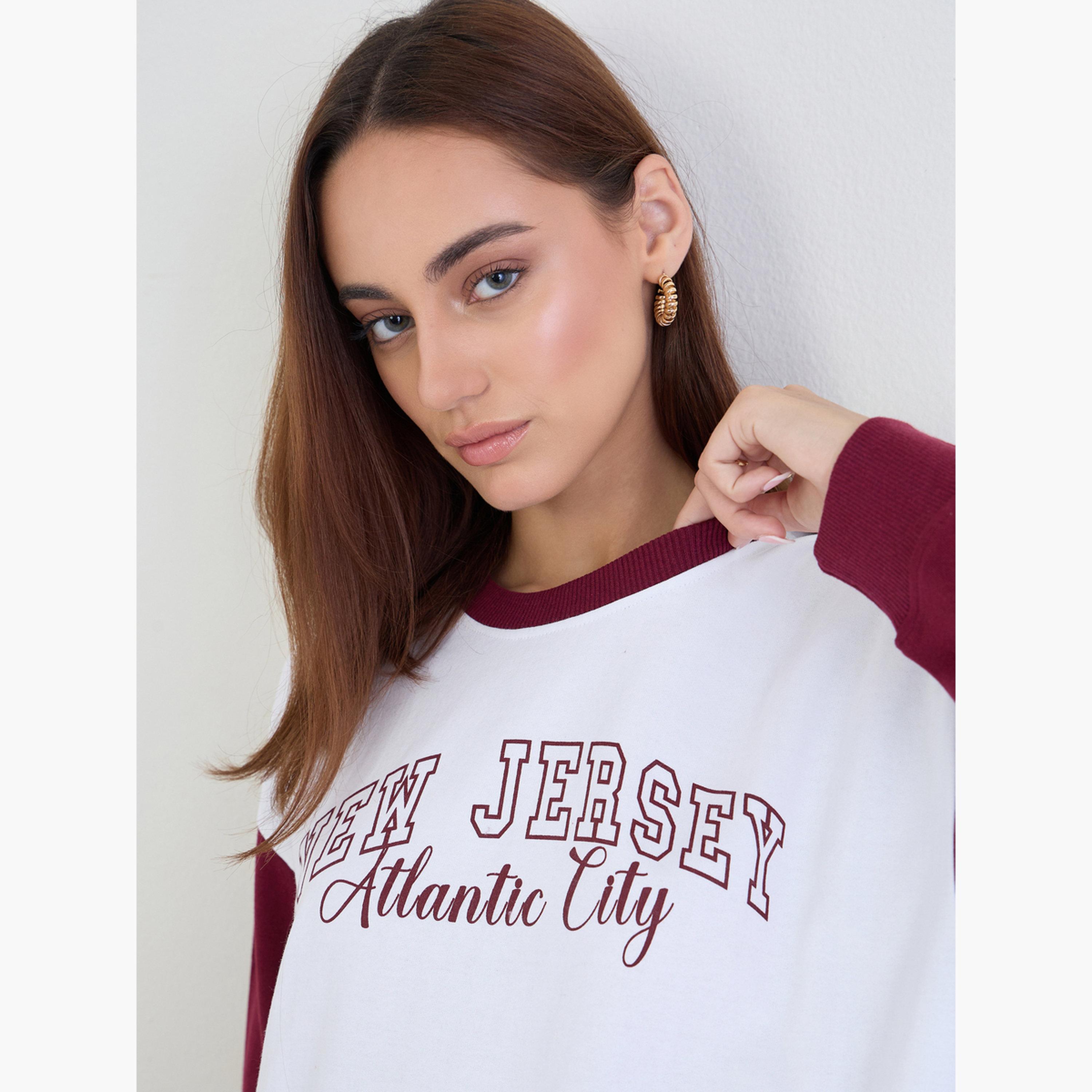 Styli Regular Fit Printed Sweatshirt and Joggers Co-Ords-women-clothing-coordsets-image-3