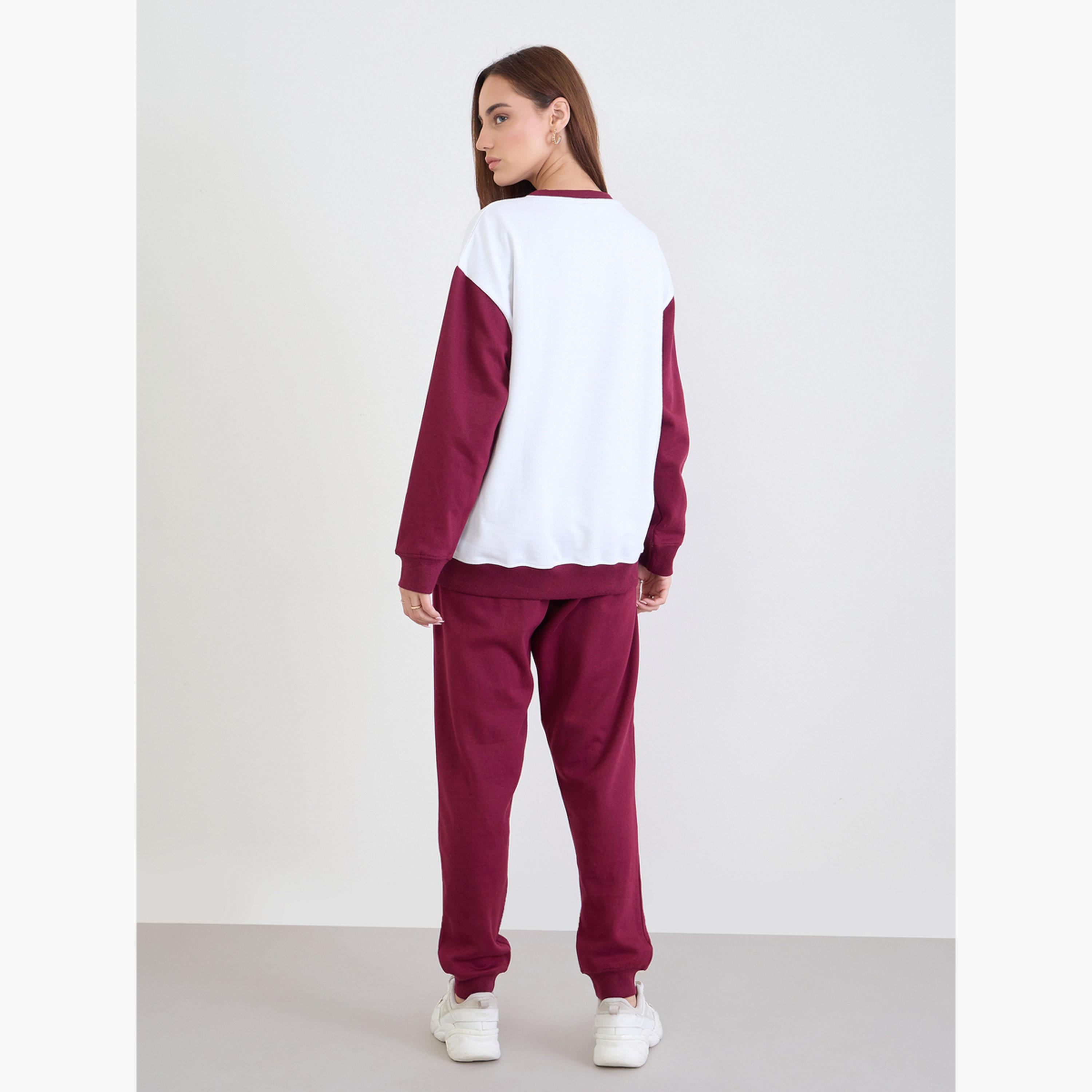 Styli Regular Fit Printed Sweatshirt and Joggers Co-Ords-women-clothing-coordsets-image-4