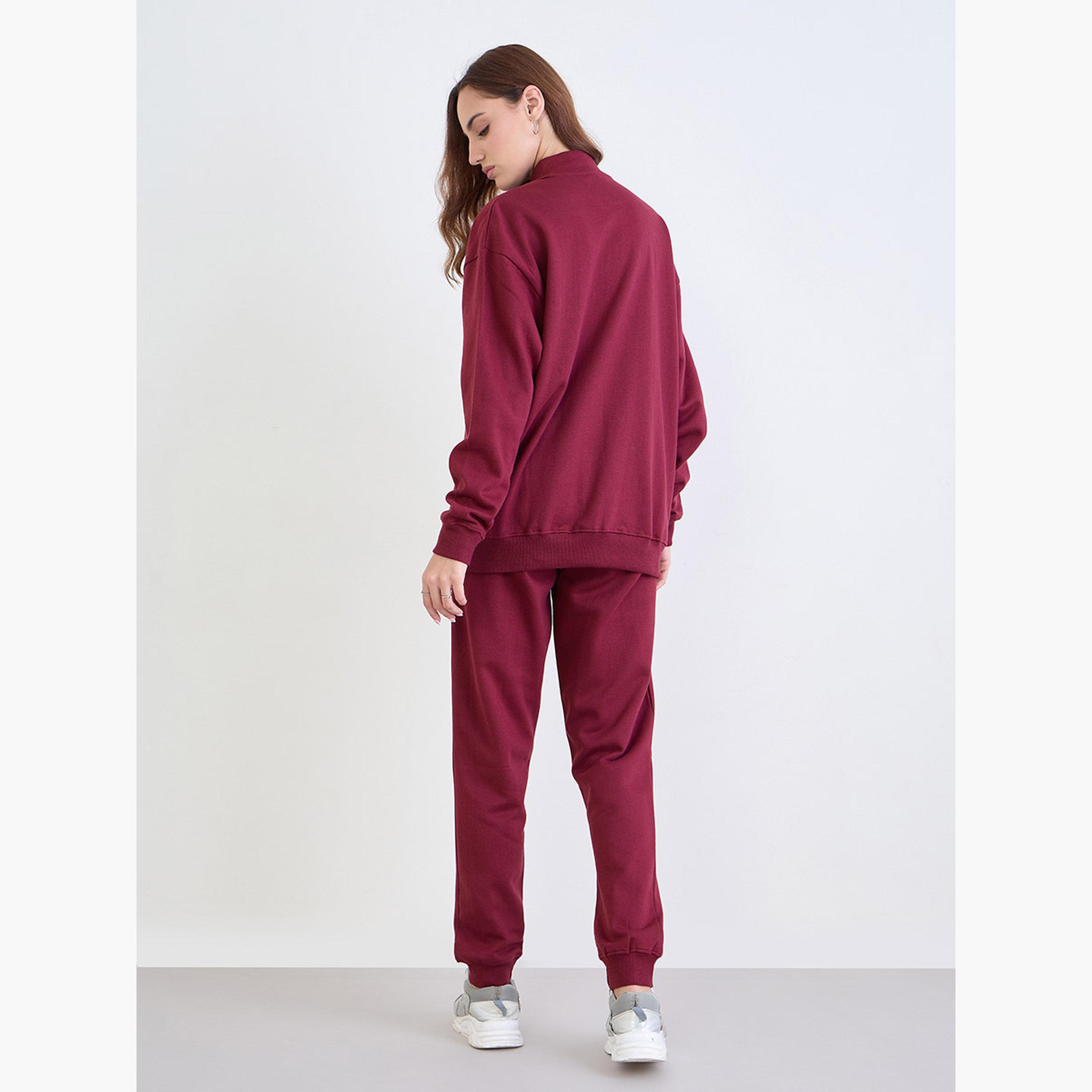 Styli Regular Fit Longline Sweatshirt and Cuffed Joggers Co-Ords-women-clothing-coordsets-image-5