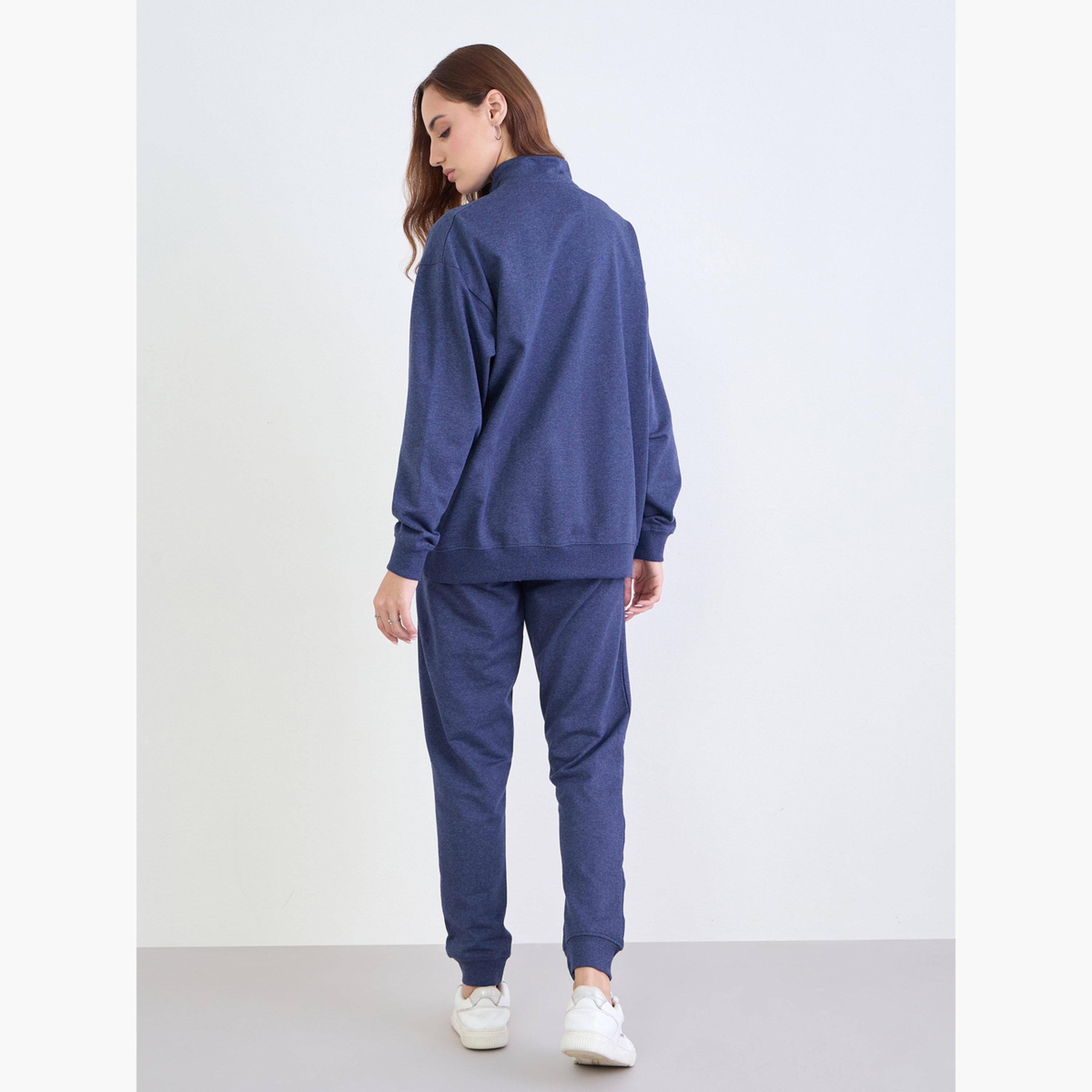 Styli Regular Fit Longline Sweatshirt and Cuffed Joggers Co-Ords-women-clothing-coordsets-image-5