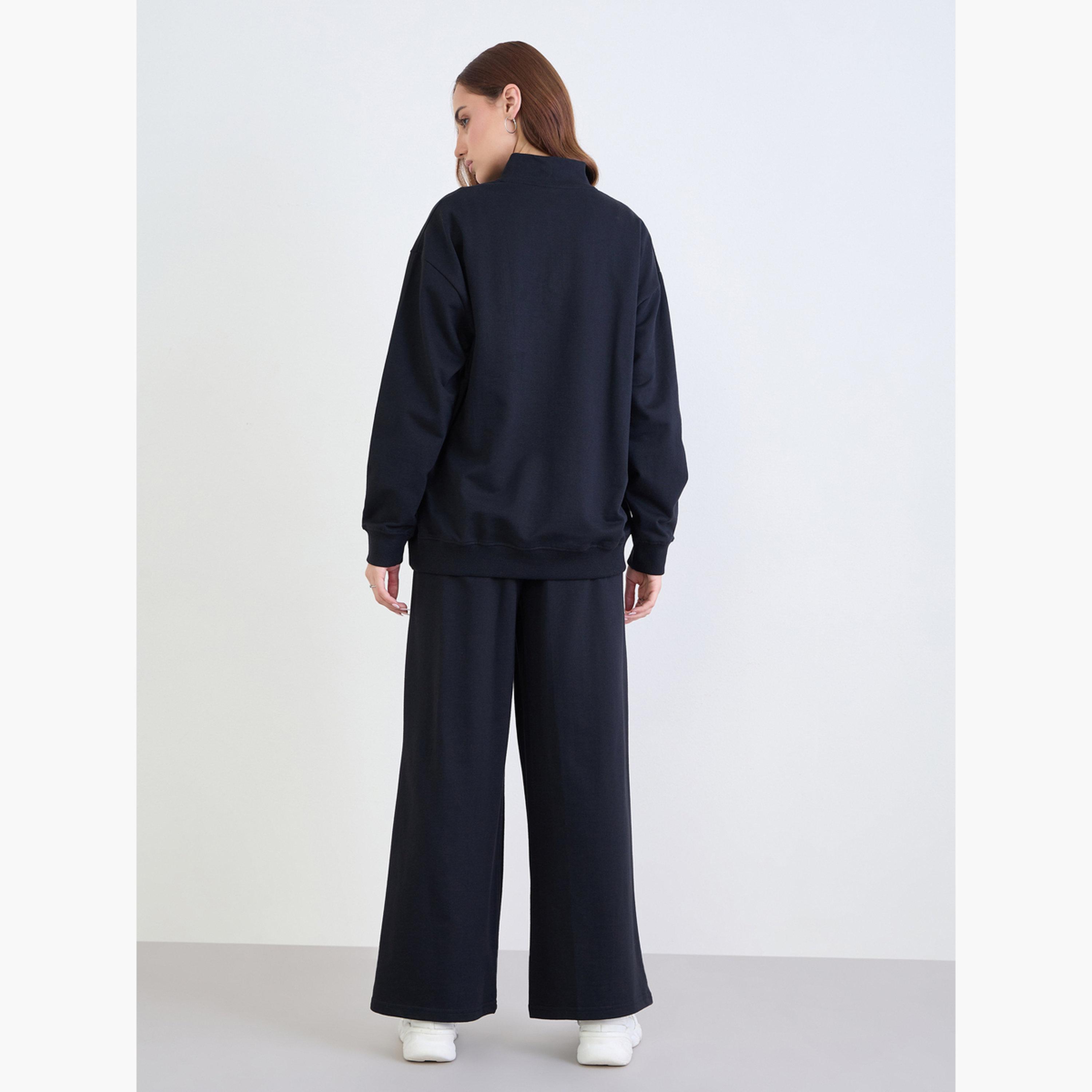 ستايلي - ملابس رياضية سويت شيرت طويل وبنطال جوغر بقصّة عادية-women-clothing-coordsets-image-5