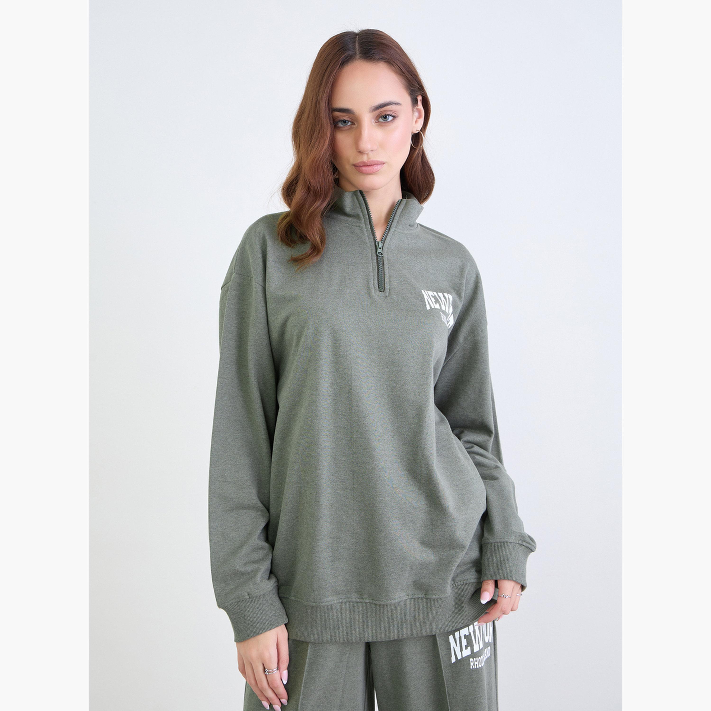 ستايلي - ملابس رياضية سويت شيرت طويل وبنطال جوغر بقصّة عادية-women-clothing-coordsets-image-4