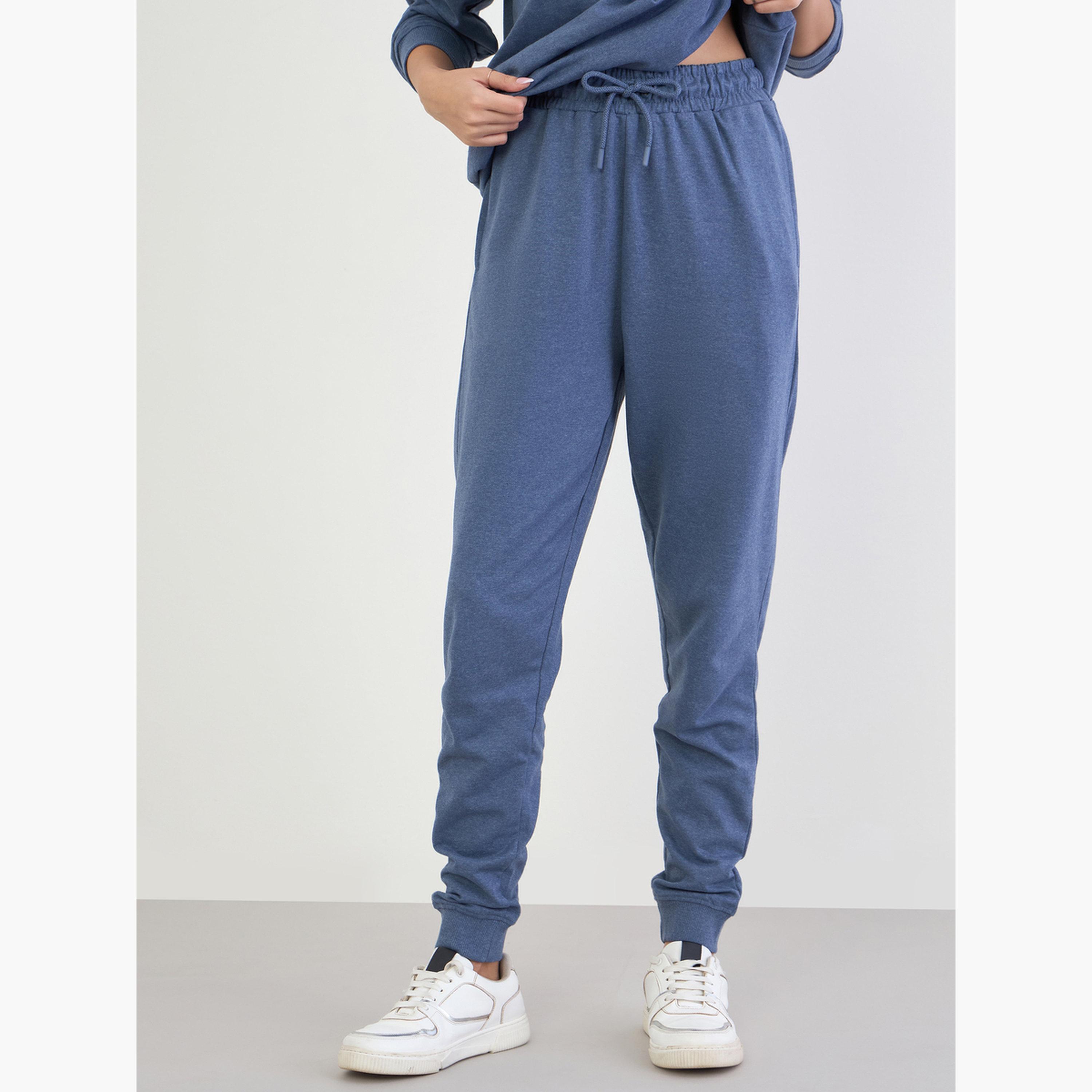 Styli Blue Oversized Longline Sweatshirt and Joggers Co-Ords-women-clothing-coordsets-image-6