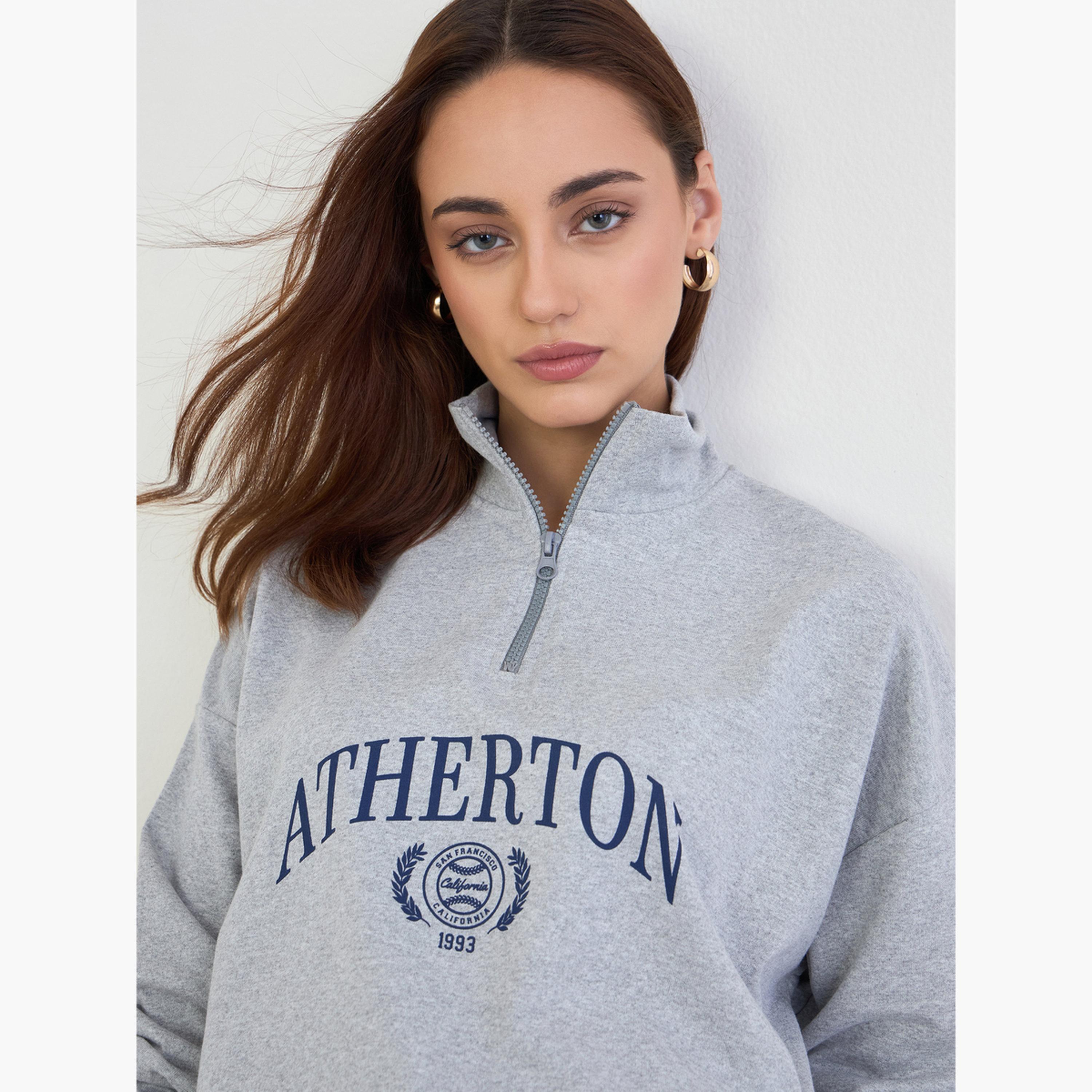 Styli Grey Oversized Longline Sweatshirt and Joggers Co-Ords-women-clothing-coordsets-image-3