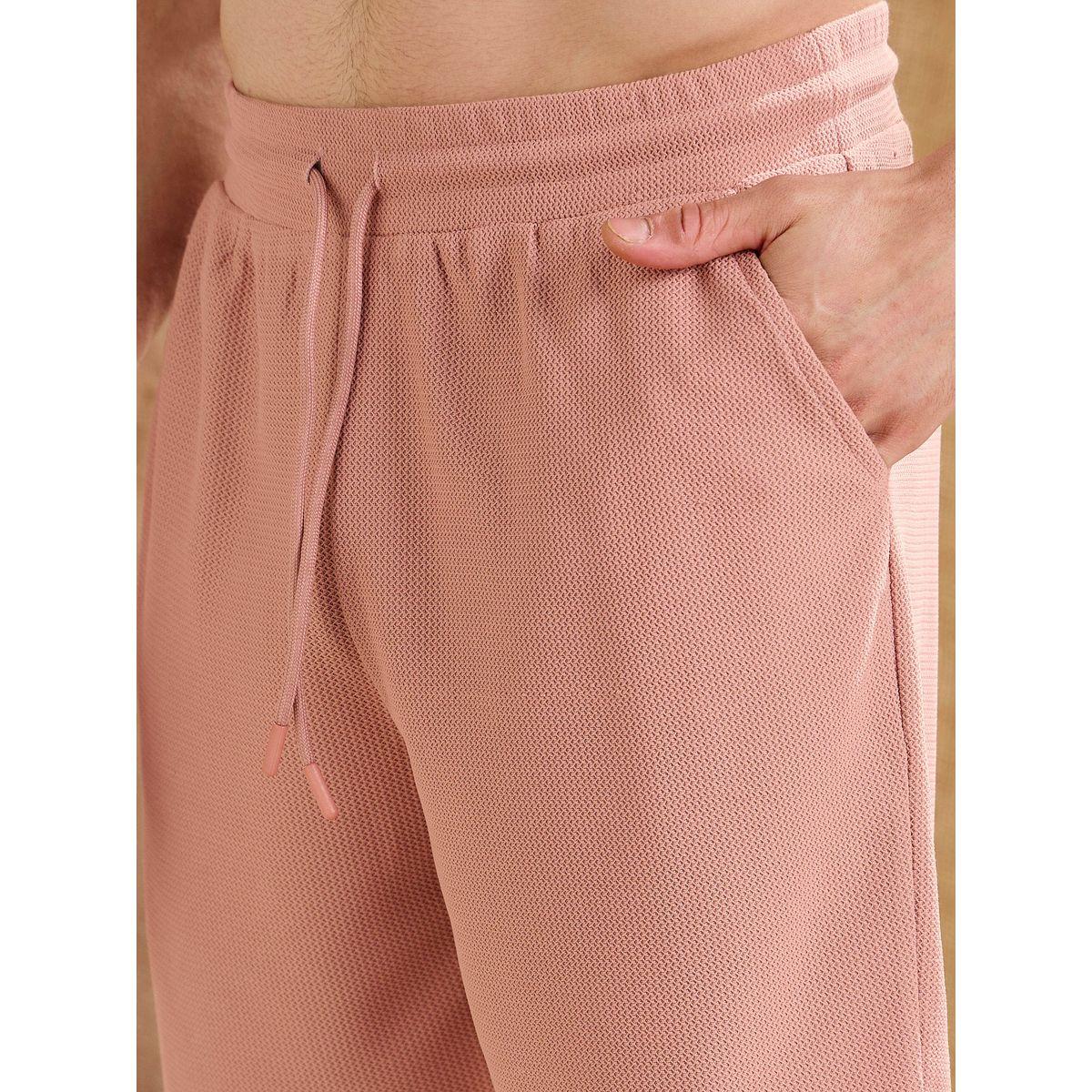 Mascln Sassafras Men Pink Waffle Textured Oversized T-Shirt and Shorts Co-Ords-men-clothing-coordsets-image-5