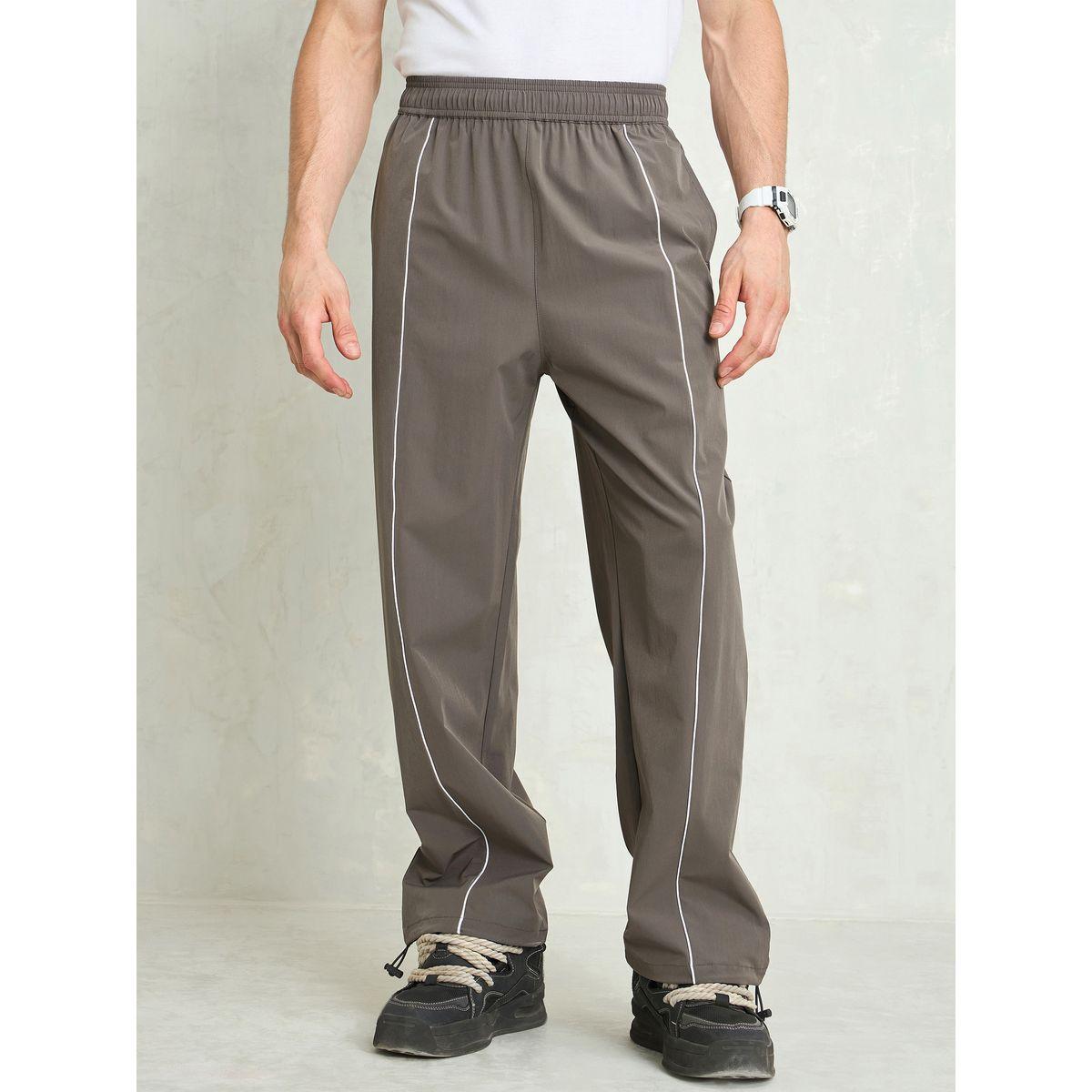 Mascln Sassafras Men Grey Piping Detail Baggy Parachute Pants-men-clothing-bottoms-trousersandchinos-trousers-image-1