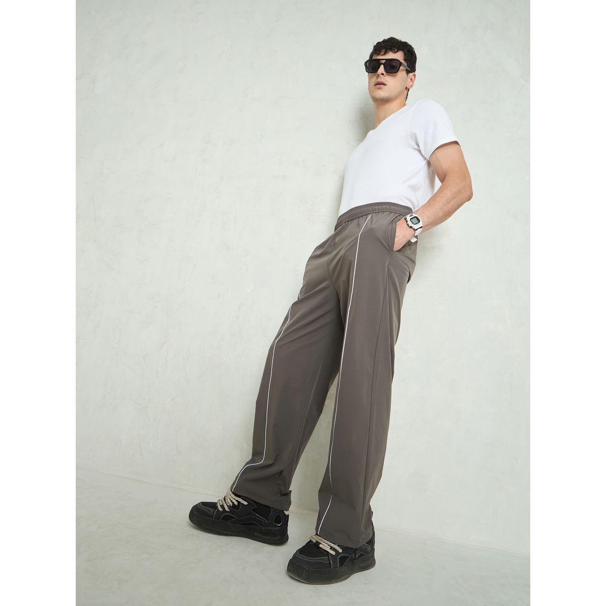 Mascln Sassafras Men Grey Piping Detail Baggy Parachute Pants-men-clothing-bottoms-trousersandchinos-trousers-image-6